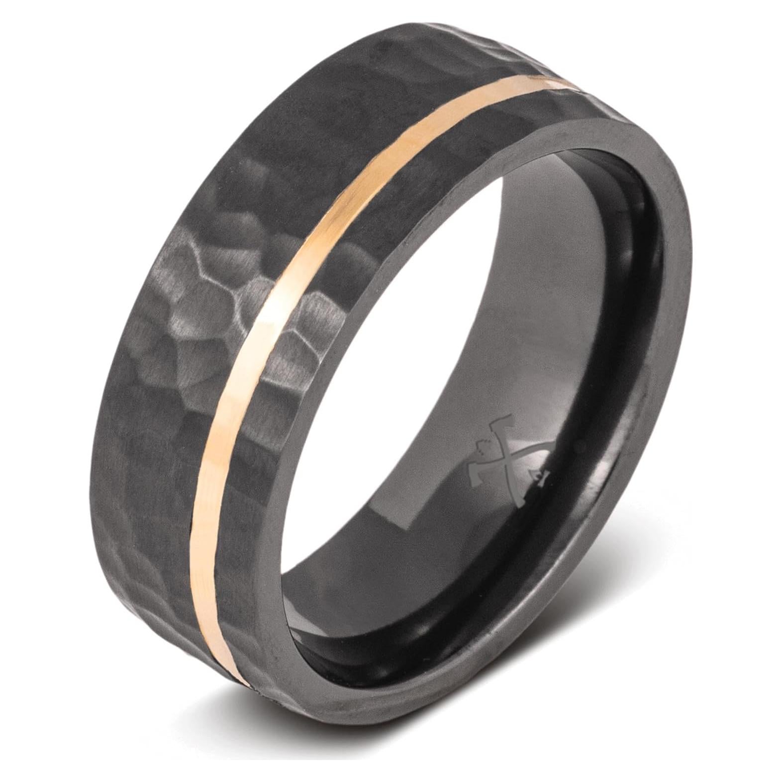 Anillo de boda para hombres Manly Bands tungsteno negro 8mm