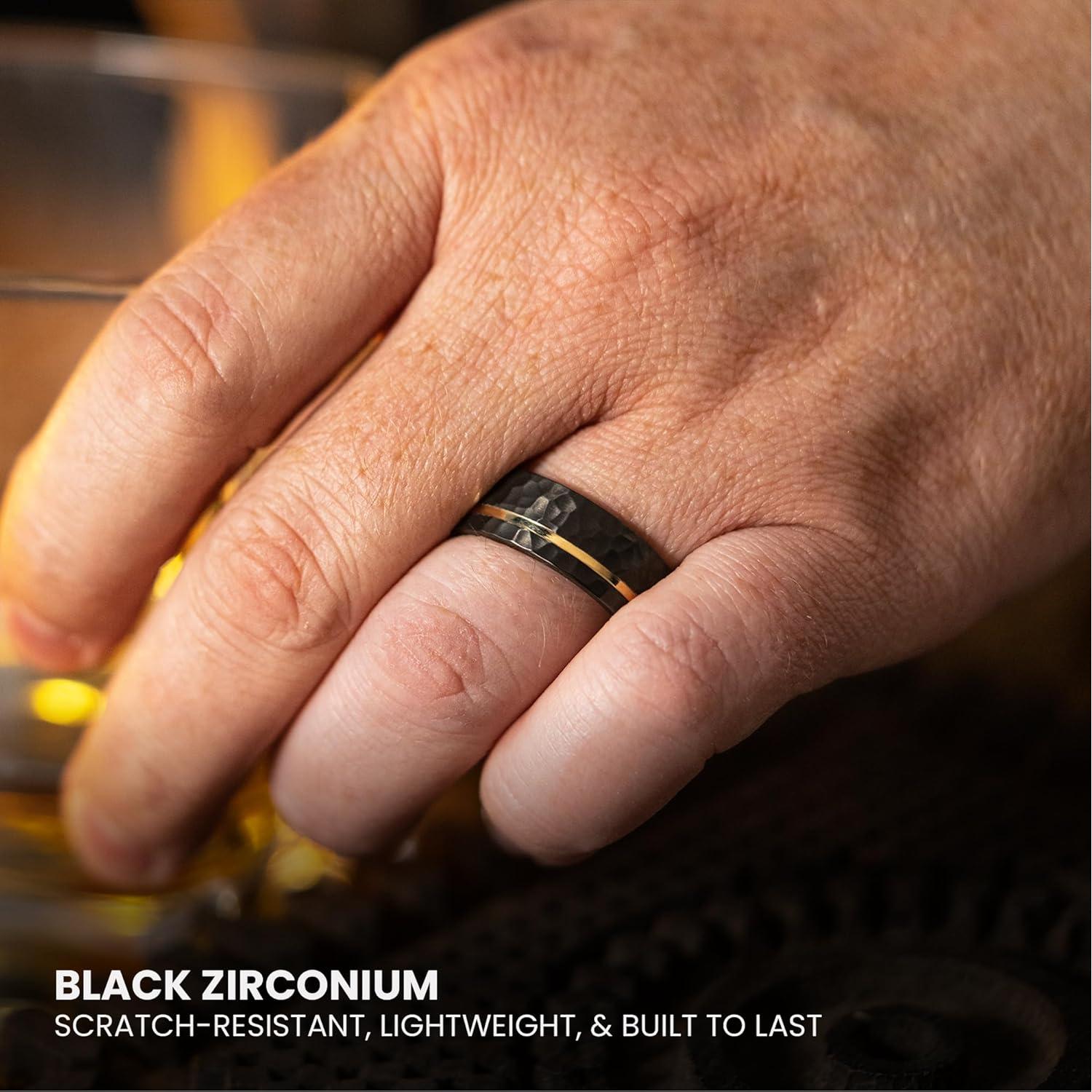 Anillo de boda para hombres Manly Bands tungsteno negro 8mm