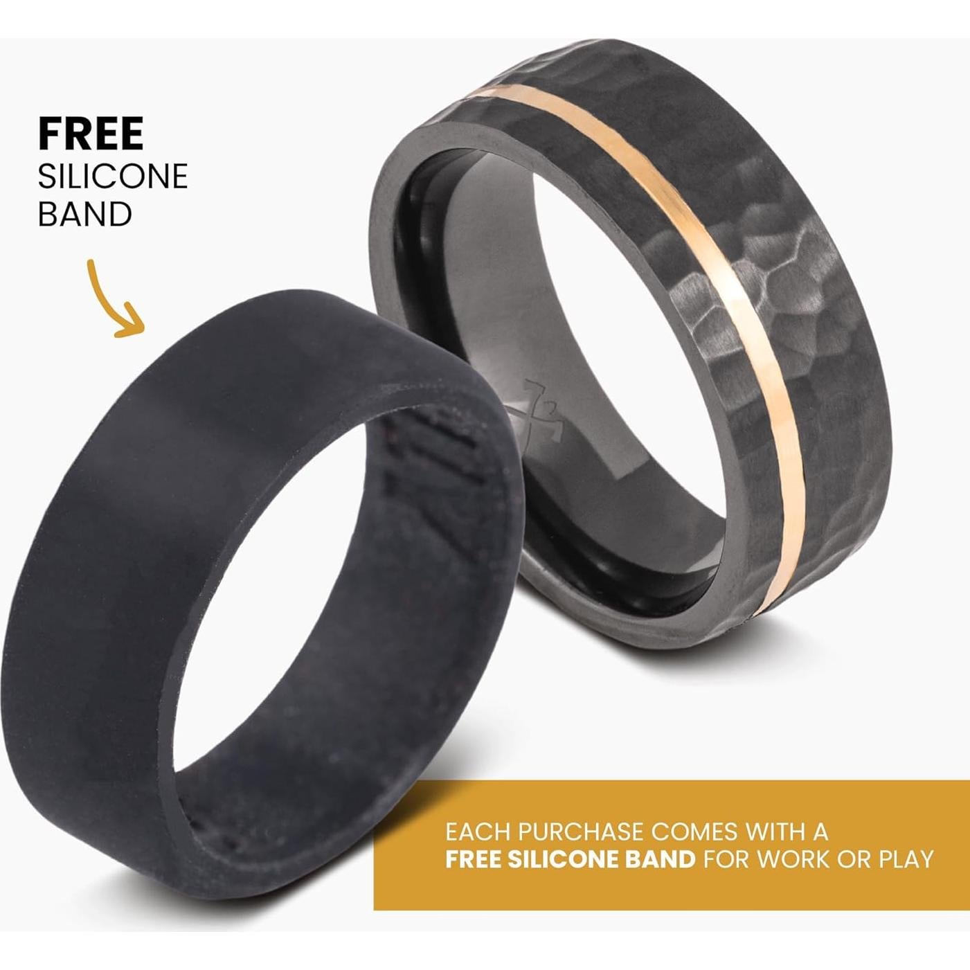 Anillo de boda para hombres Manly Bands tungsteno negro 8mm