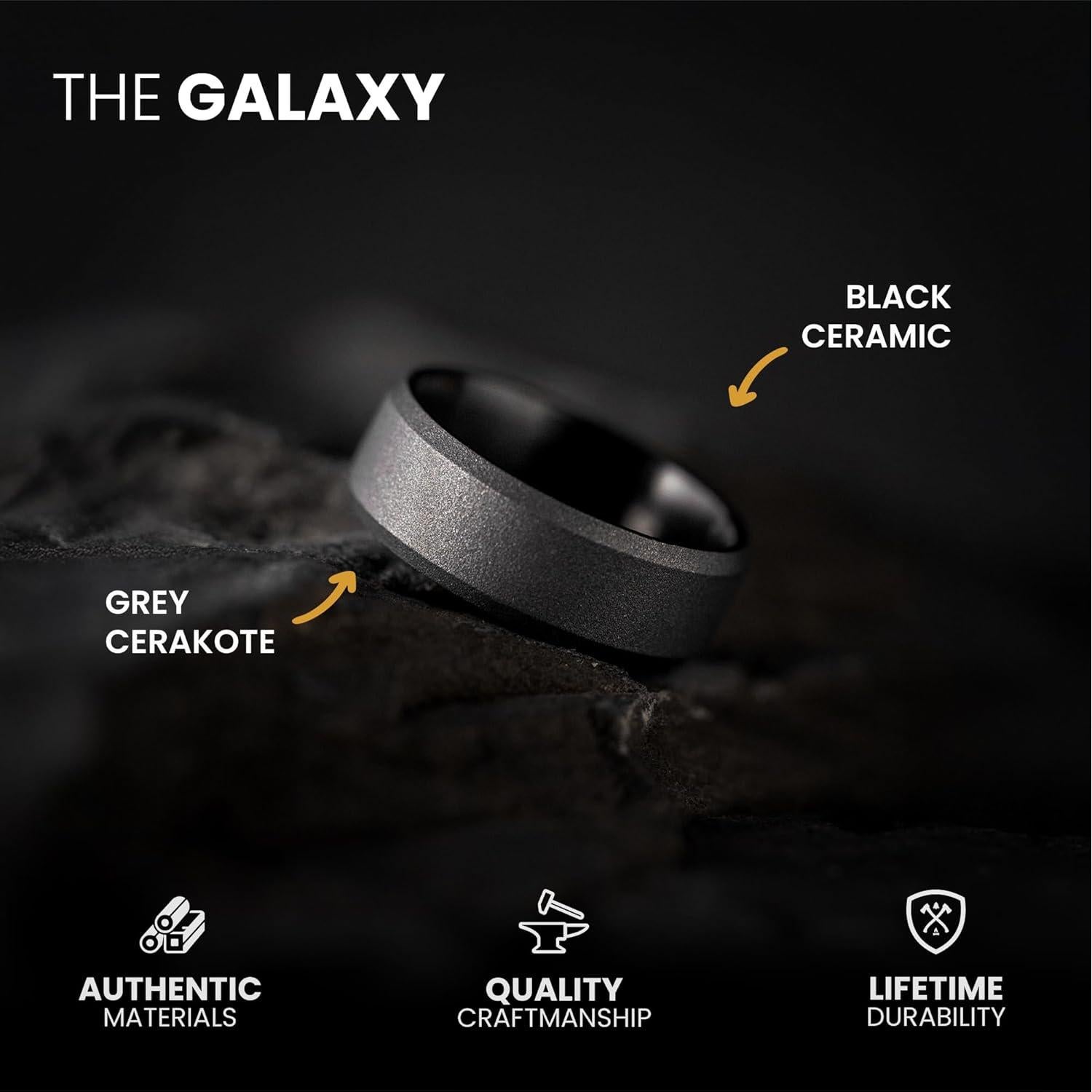 Anillo de Boda de Tungsteno Negro Manly Bands 8mm con Silicona