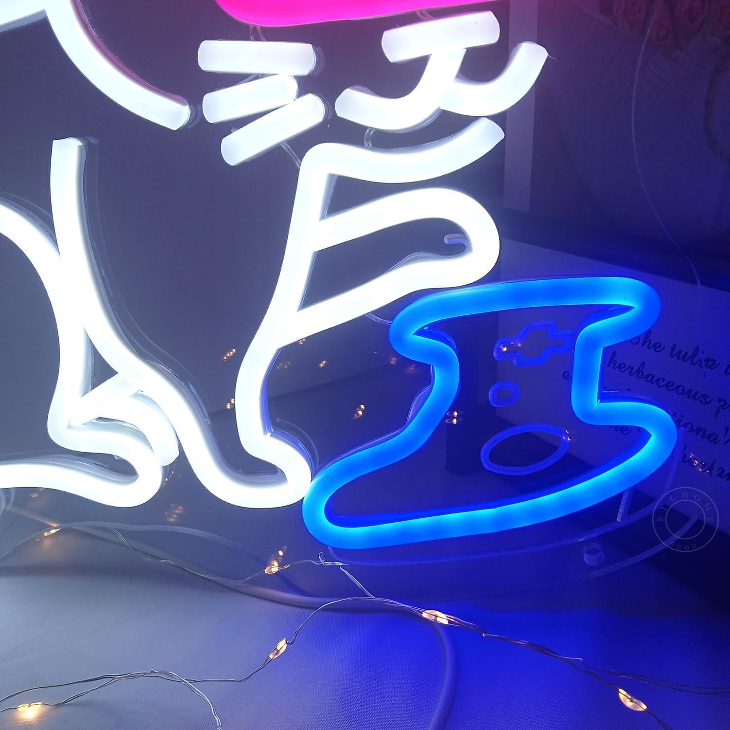 Luz Neon Gato Gamer SYLHOME 33x30cm USB Regulable