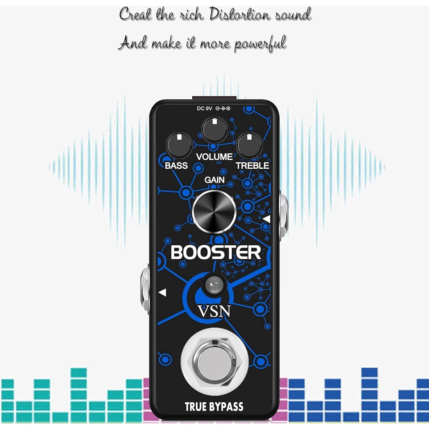 Pedal de Efecto Booster VSN 20dB Limpio True Bypass