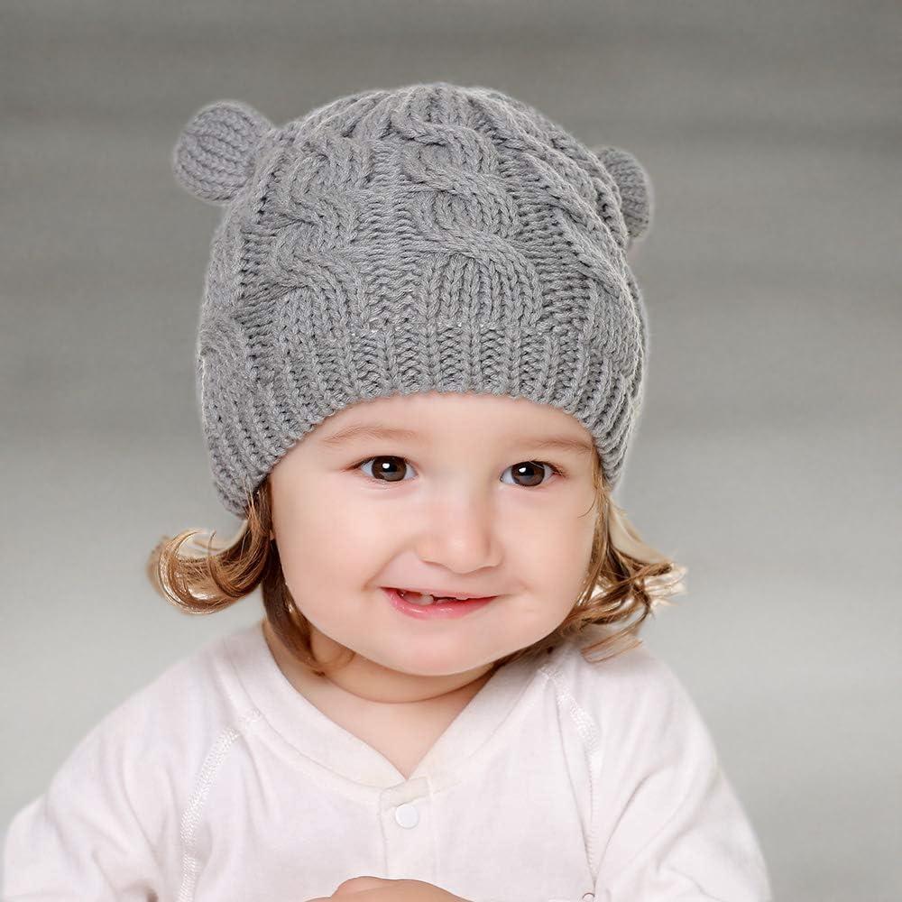 Conjunto Gorro y Guantes Bebé Suaves 0-18 Meses - Negro y Gris