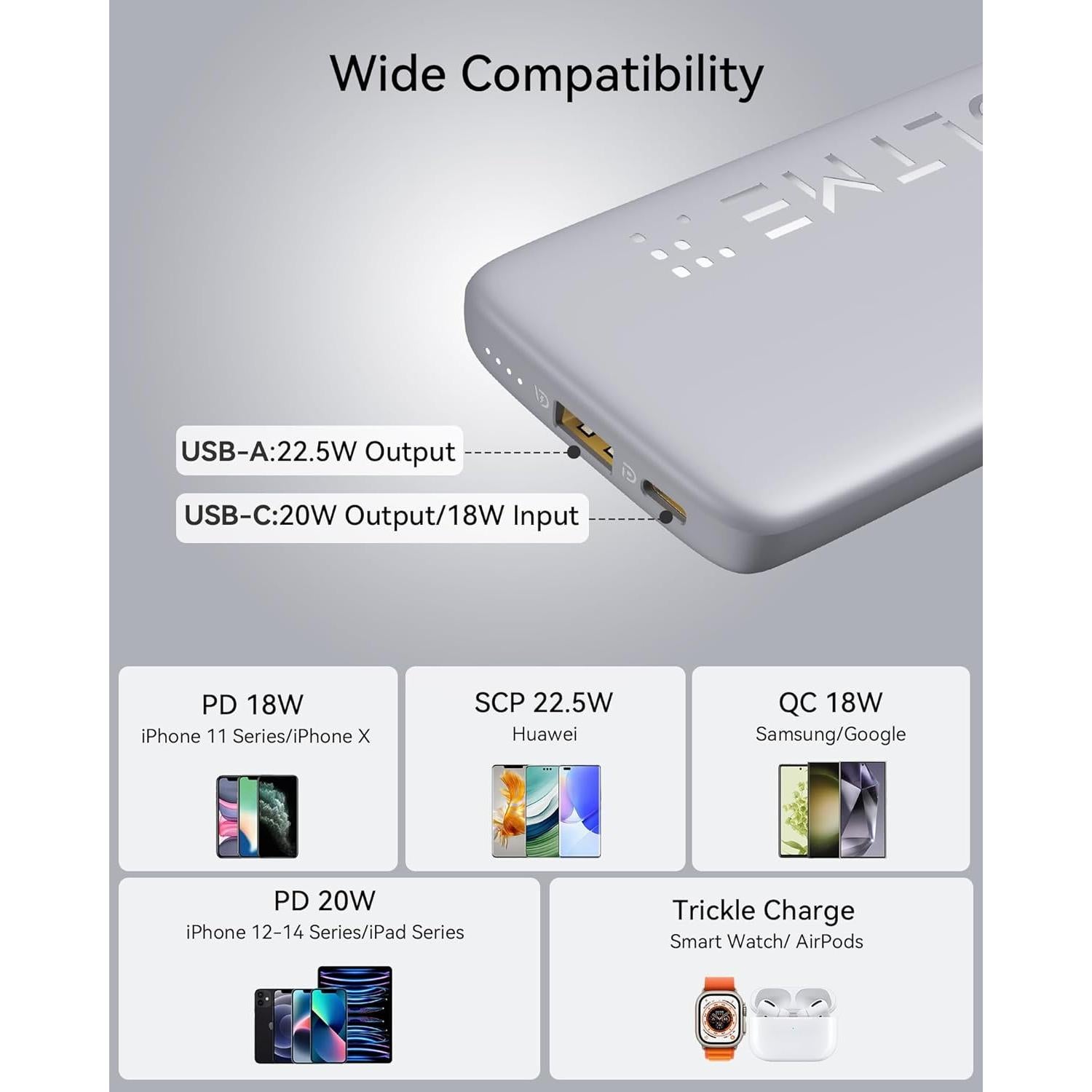 Cargador Portátil VOLTME 10000mAh Carga Rápida USB-C Negro