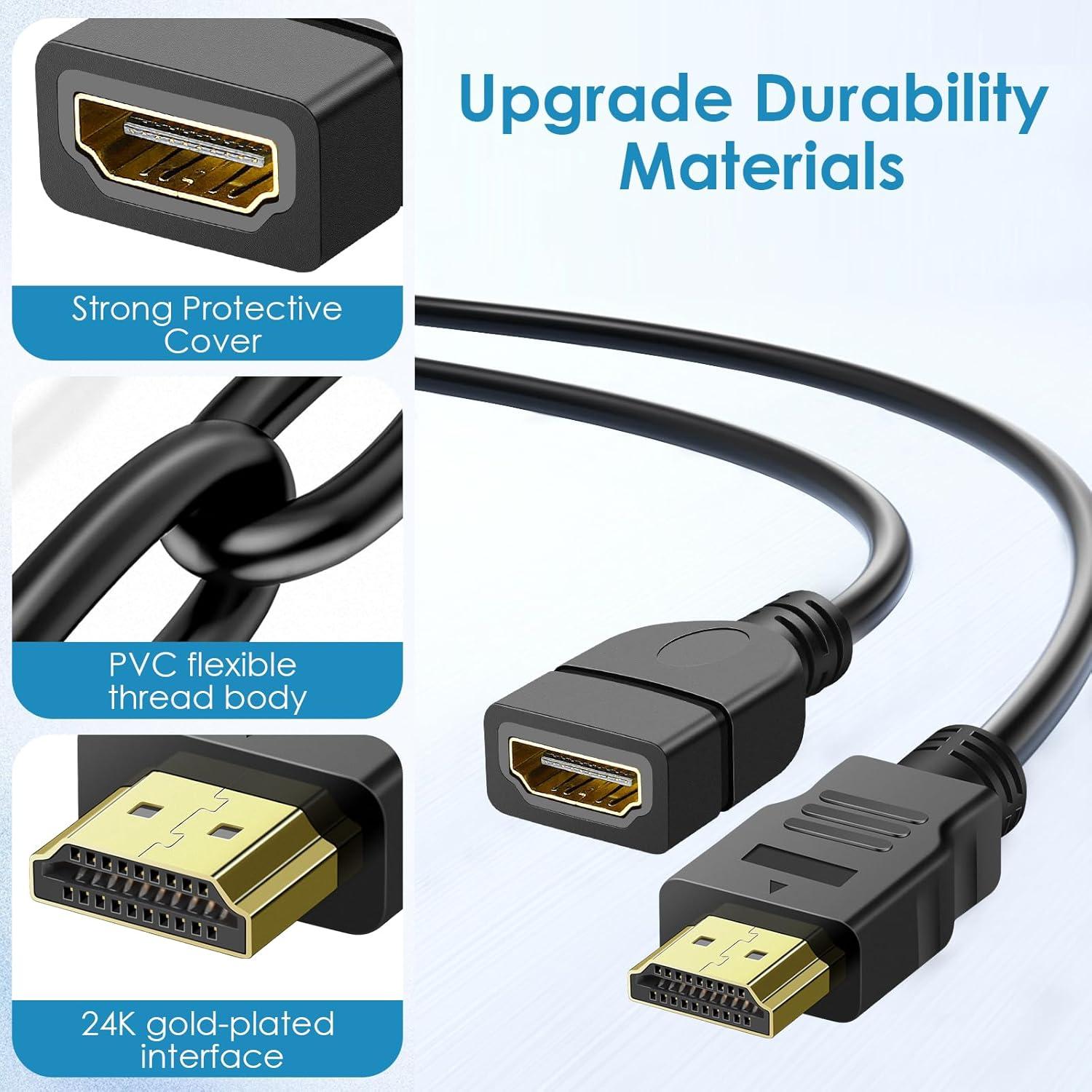 Paquete de 2 Cables HDMI Macho a Hembra 0.91m SAISN 1080P