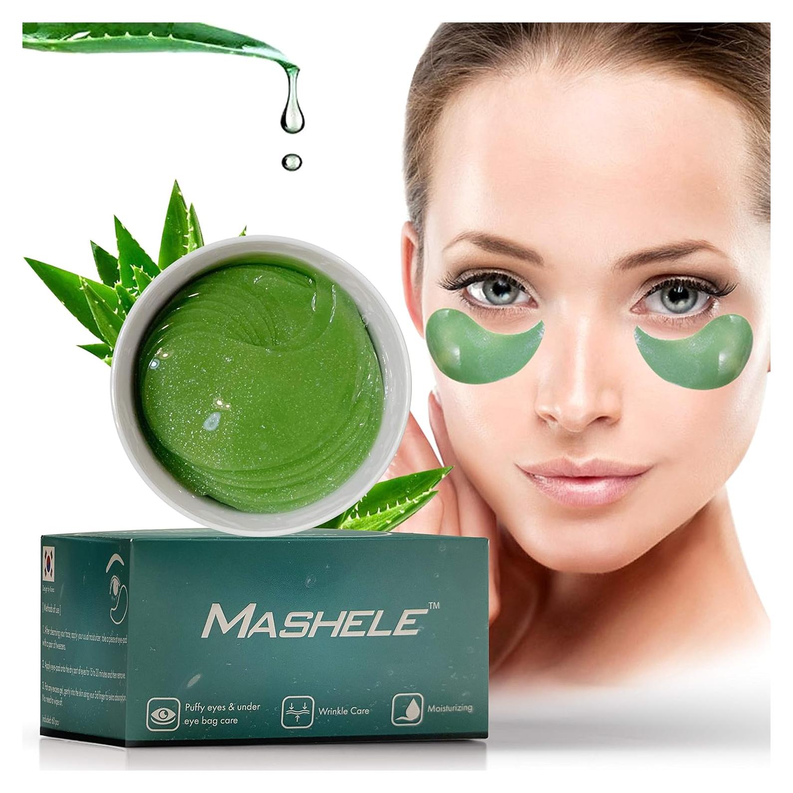 Mascarillas de Gel para Ojos MASHELE con Colágeno y Aloe Vera - 60 Pcs