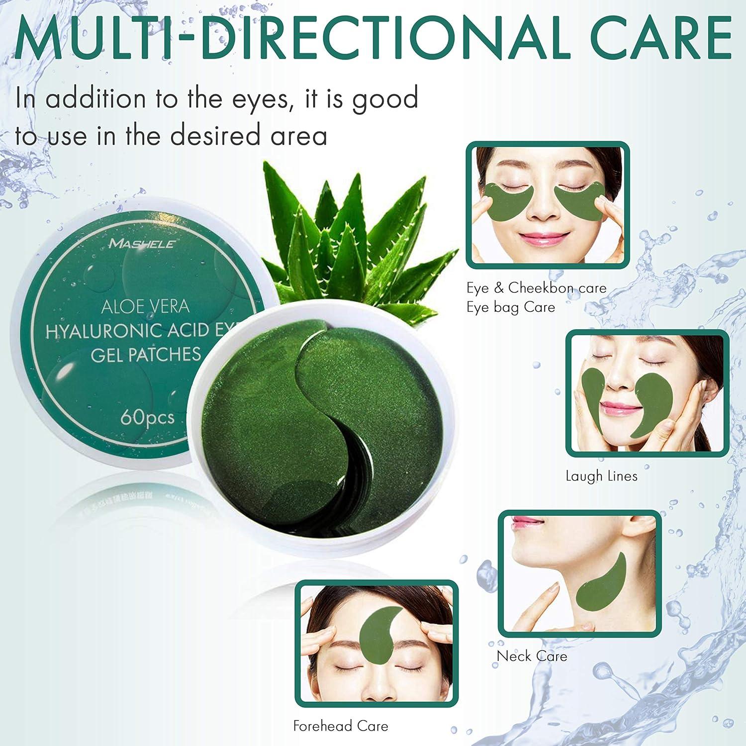 Mascarillas de Gel para Ojos MASHELE con Colágeno y Aloe Vera - 60 Pcs