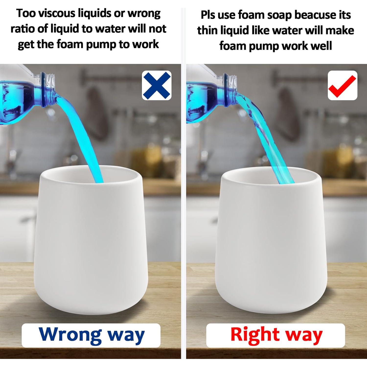 Dispensador de Jabón Espumoso Cerámica TOOZFO 350 ml Negro Blanco