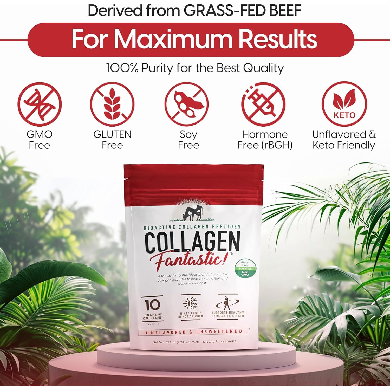 Polvo de Colágeno Hidrolizado Sin Sabor 0.99kg Fantastic Nutrition