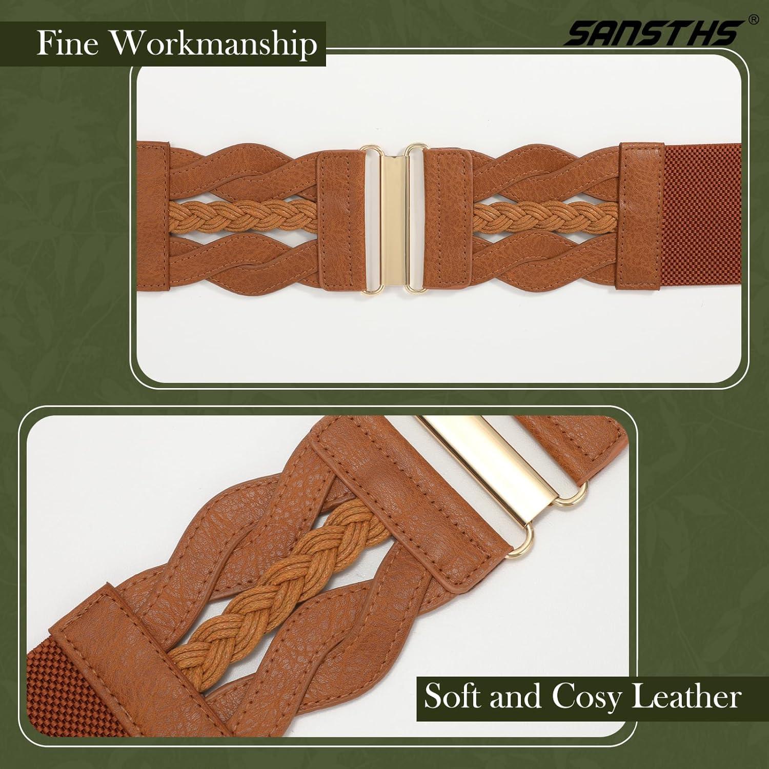 Cinturón Elástico Vintage SANSTHS para Mujeres - 7.62 cm Ancho