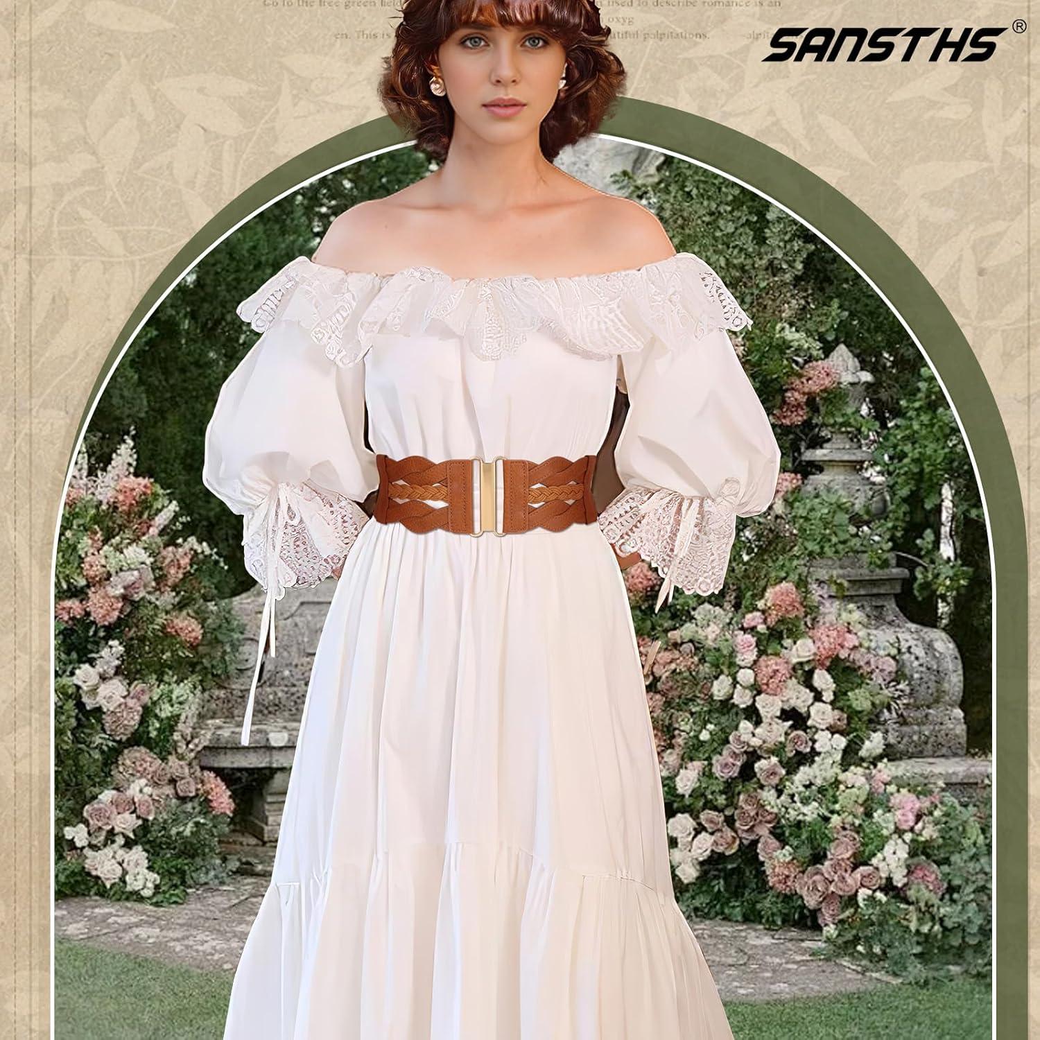 Cinturón Elástico Vintage SANSTHS para Mujeres - 7.62 cm Ancho