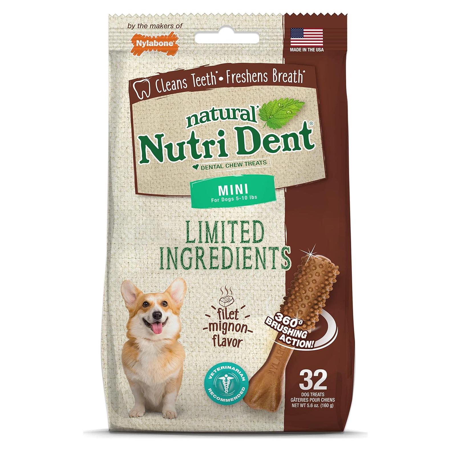 Golosinas Dentales para Perros Nylabone Nutri Dent Filete Mignon 156g