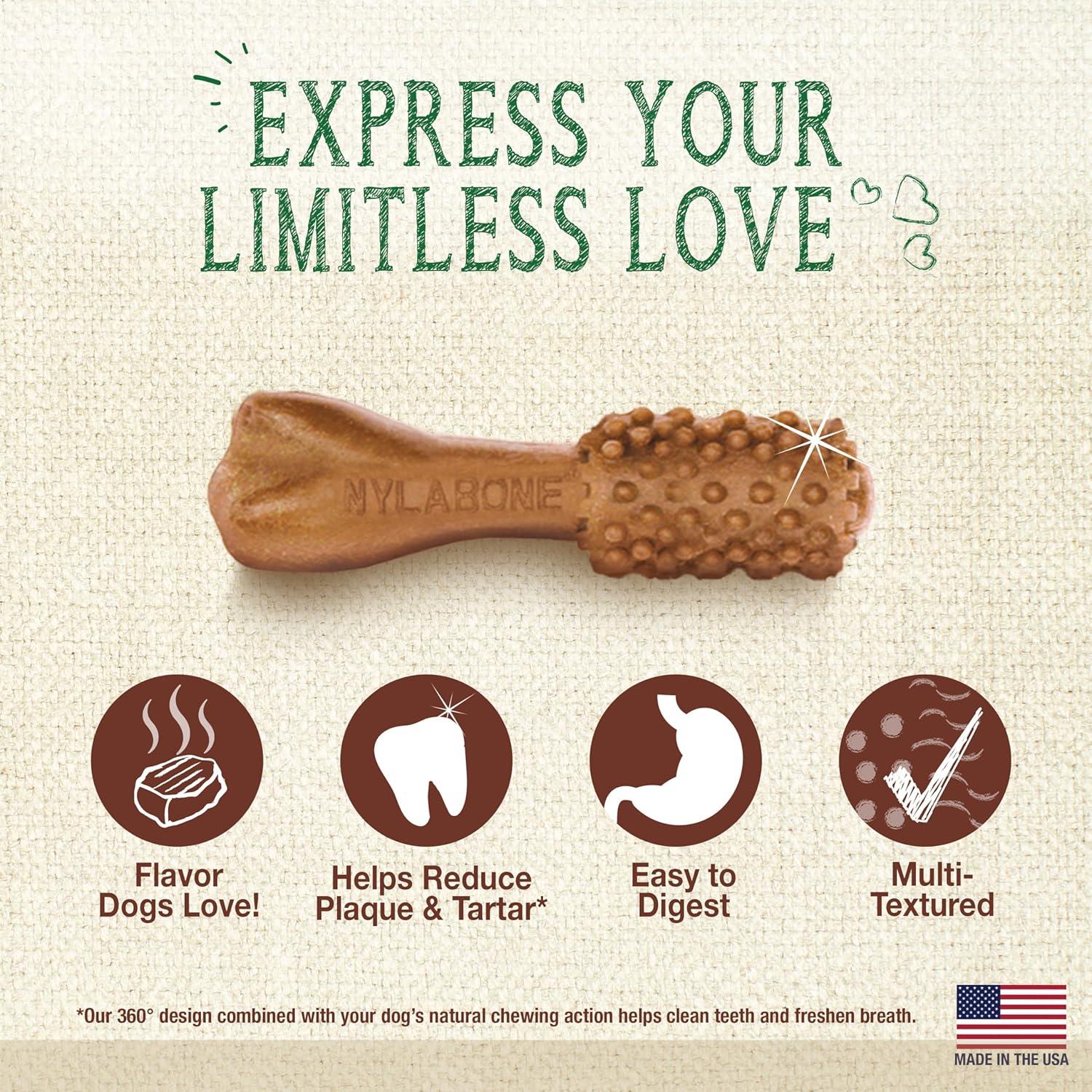 Golosinas Dentales para Perros Nylabone Nutri Dent Filete Mignon 156g