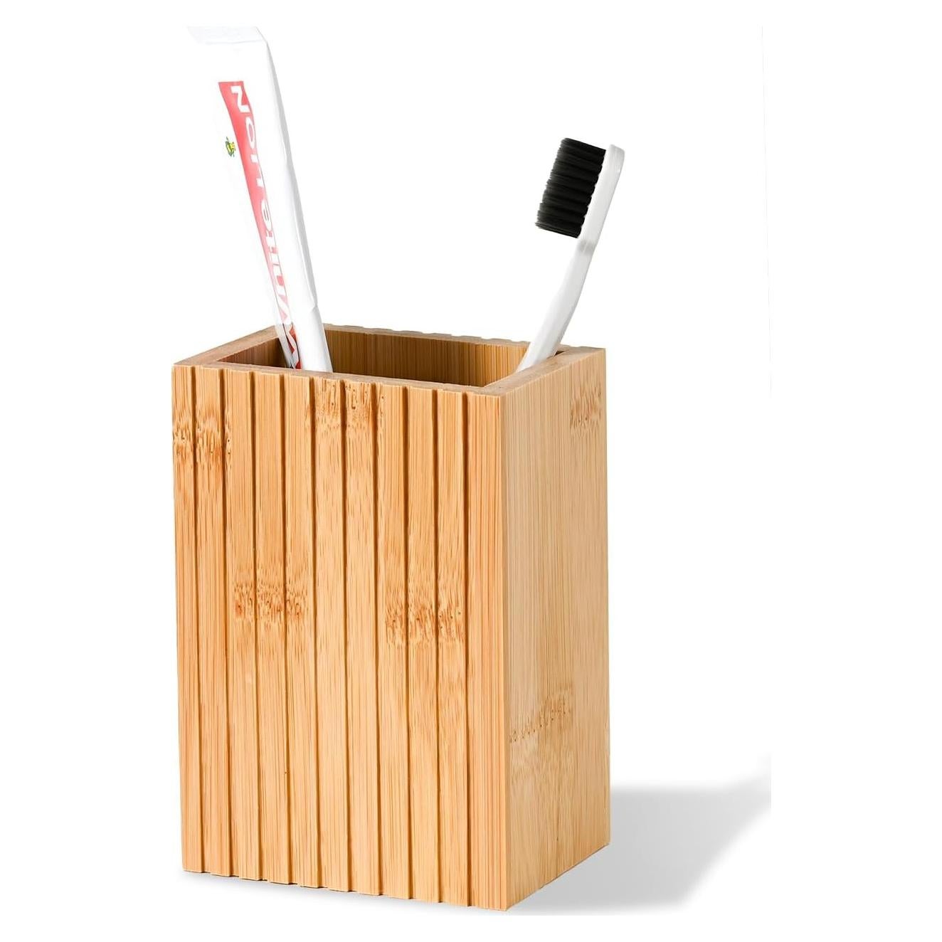 Soporte de Cepillos de Dientes de Bambú Natural YURI AERY 12 cm