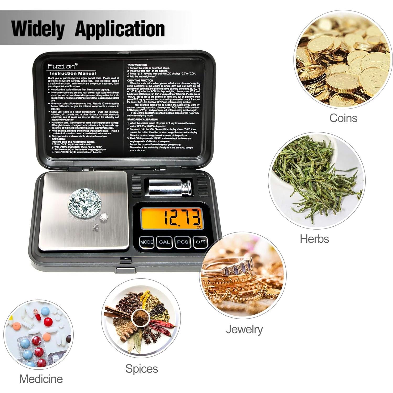 Balanza Digital de Bolsillo Fuzion 200g/0.01g con LCD