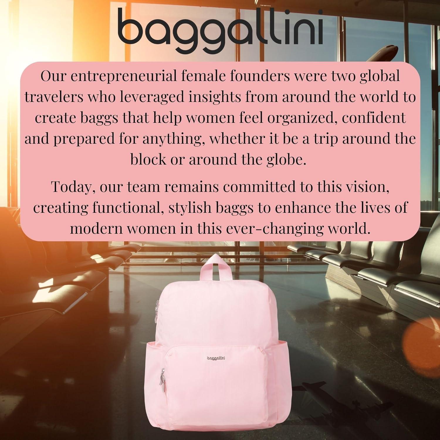 Mochila de viaje plegable Baggallini Nylon Rosa 34.93x28.58 cm