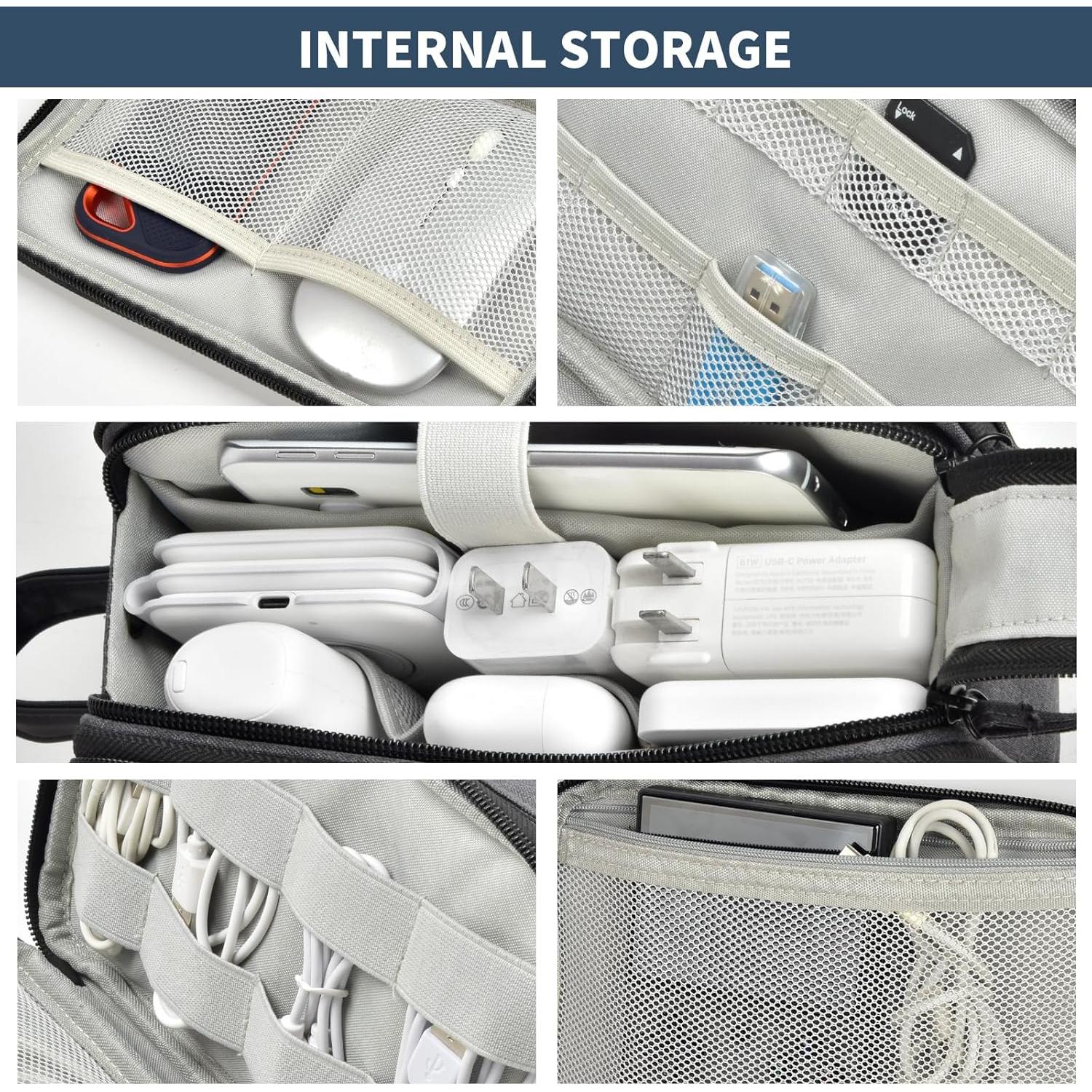 Estuche Organizador de Cables SAIKA 21.1x10.2x13.2cm Negro