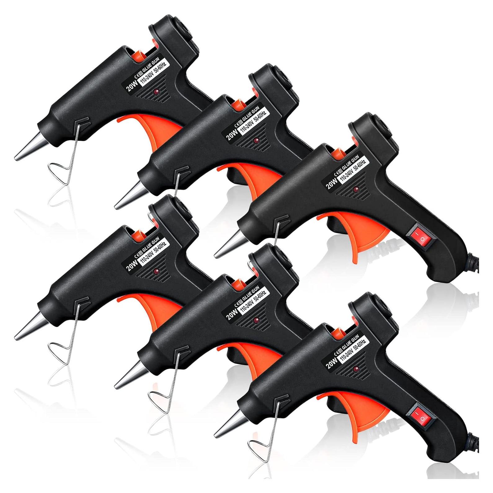 Zhengmy 6 Mini Pistolas de Pegamento Caliente 20W Negro