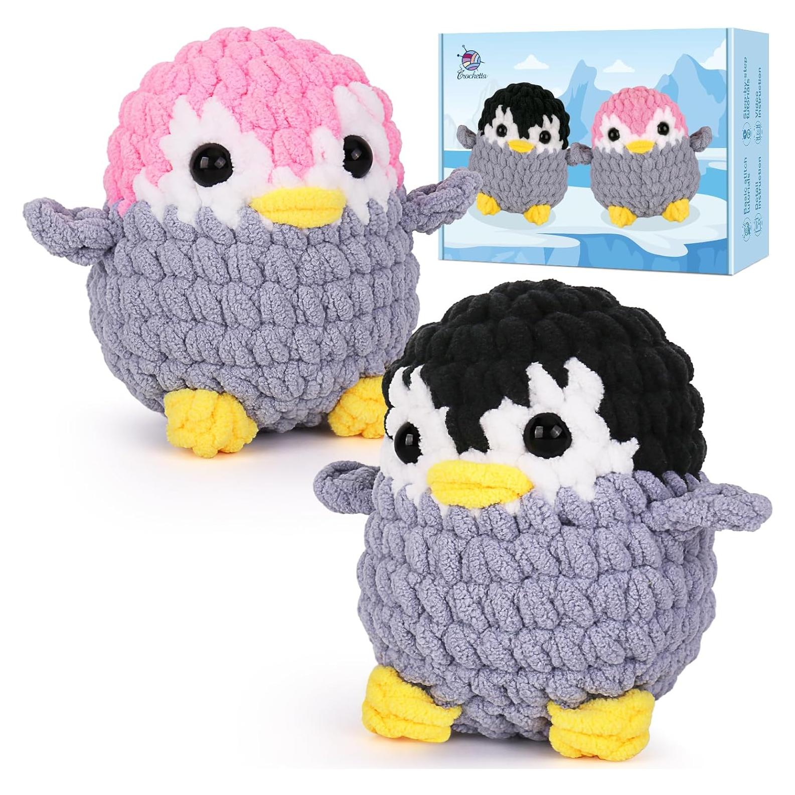 Kit de Crochet para Principiantes Crochetta - 2 Pingüinos