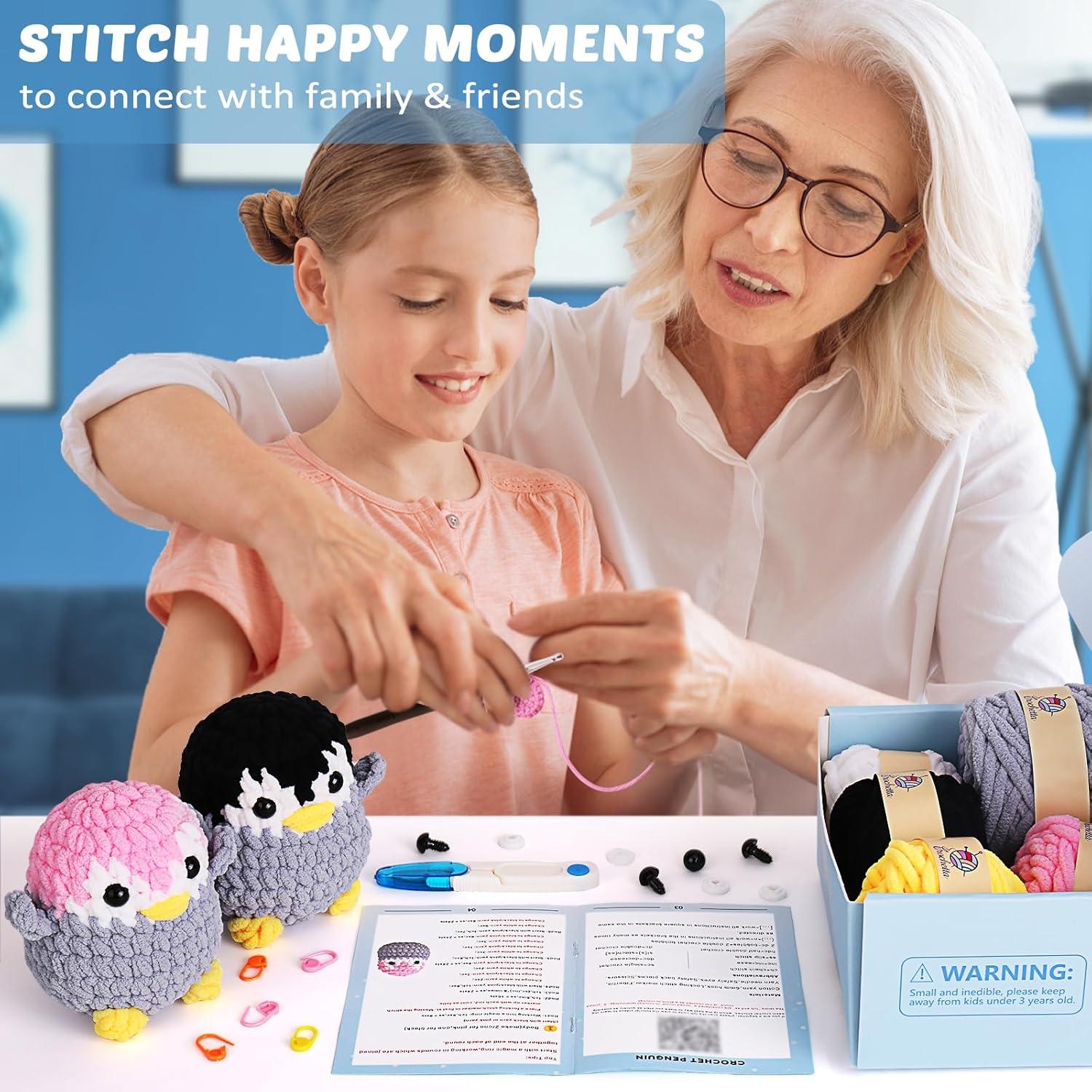 Kit de Crochet para Principiantes Crochetta - 2 Pingüinos