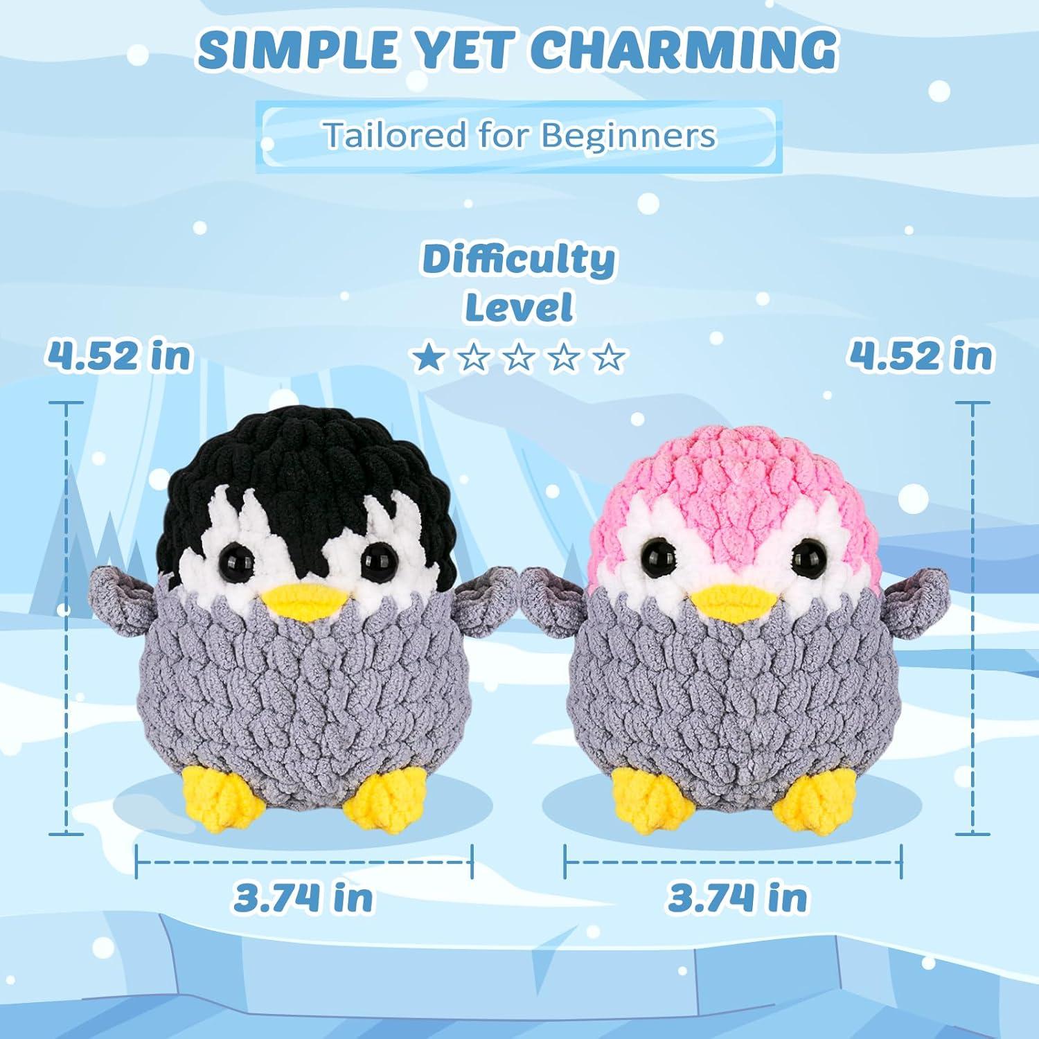 Kit de Crochet para Principiantes Crochetta - 2 Pingüinos