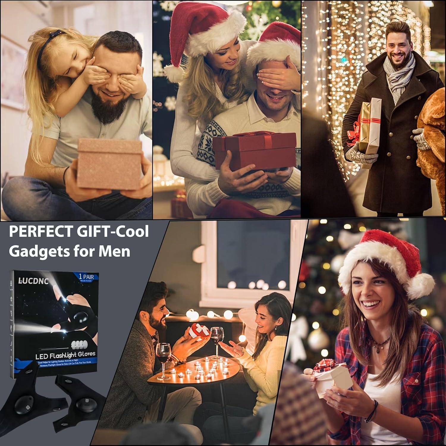 Guantes de Linterna LED LUCDNC para Hombres - Regalo Único