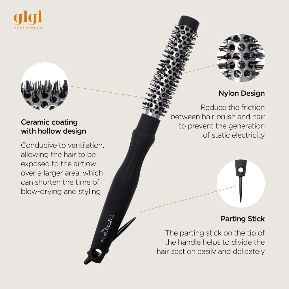 Cepillo Redondo Profesional GLGL 1.5 cm para Volumen y Rizos