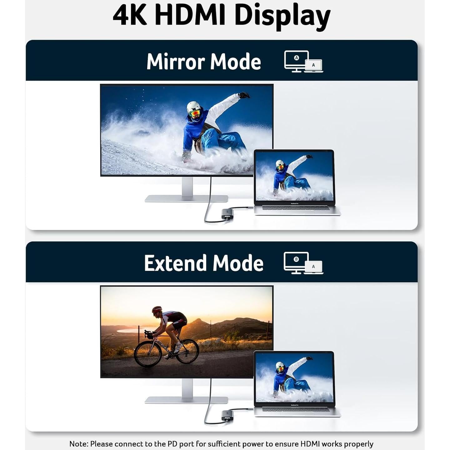 Hub USB C Acer ODK360 7 en 1 HDMI 4K, 2 USB 3.1, Carga 100W