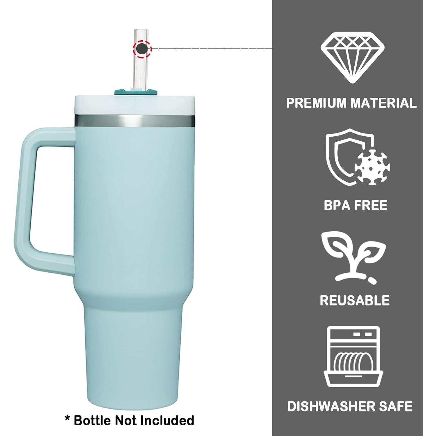 Greant 8 Pajitas de Silicona 30.48 cm para Taza Stanley