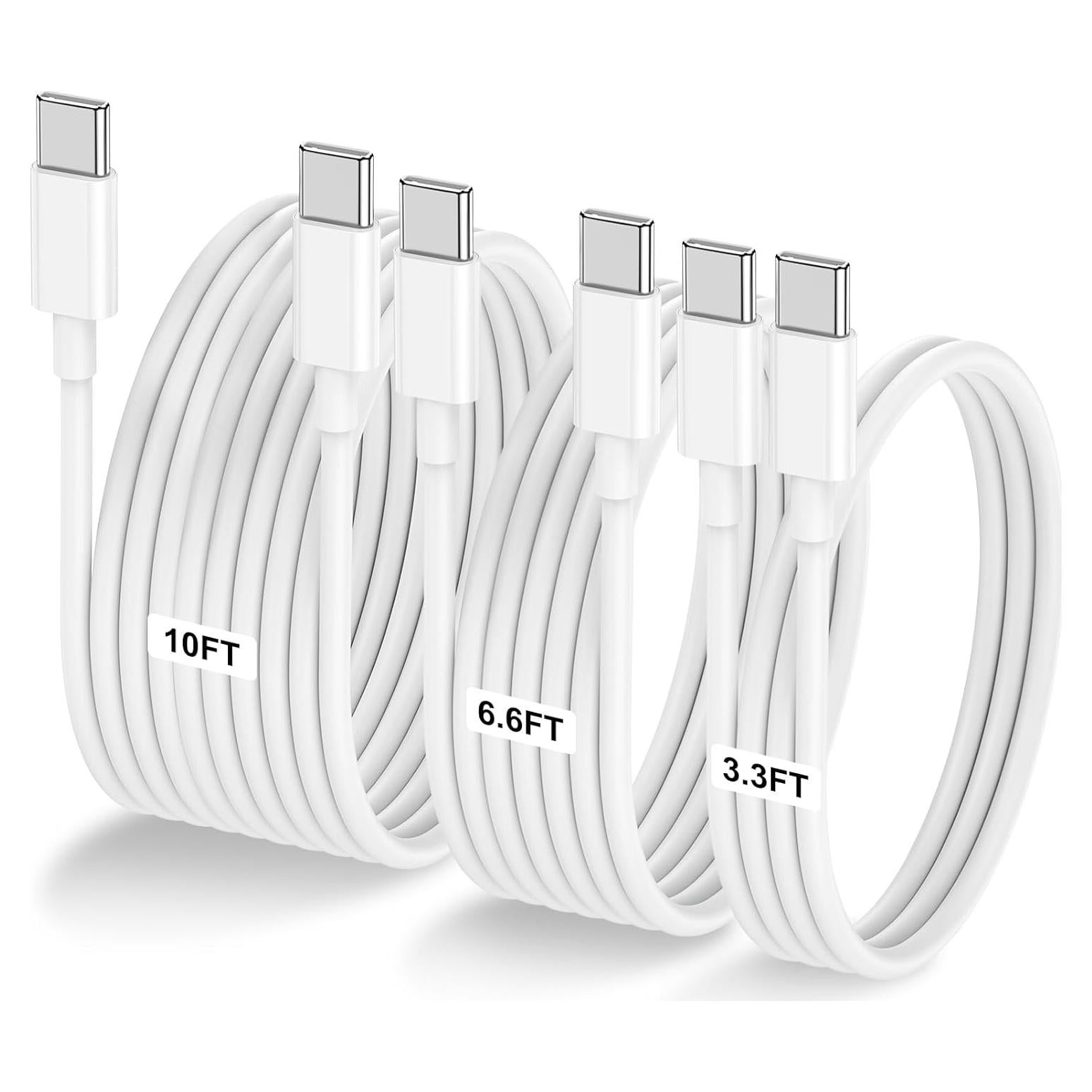 Paquete de 3 Cables USB C a USB C 60W - LOFPYE 1m, 2m, 3m