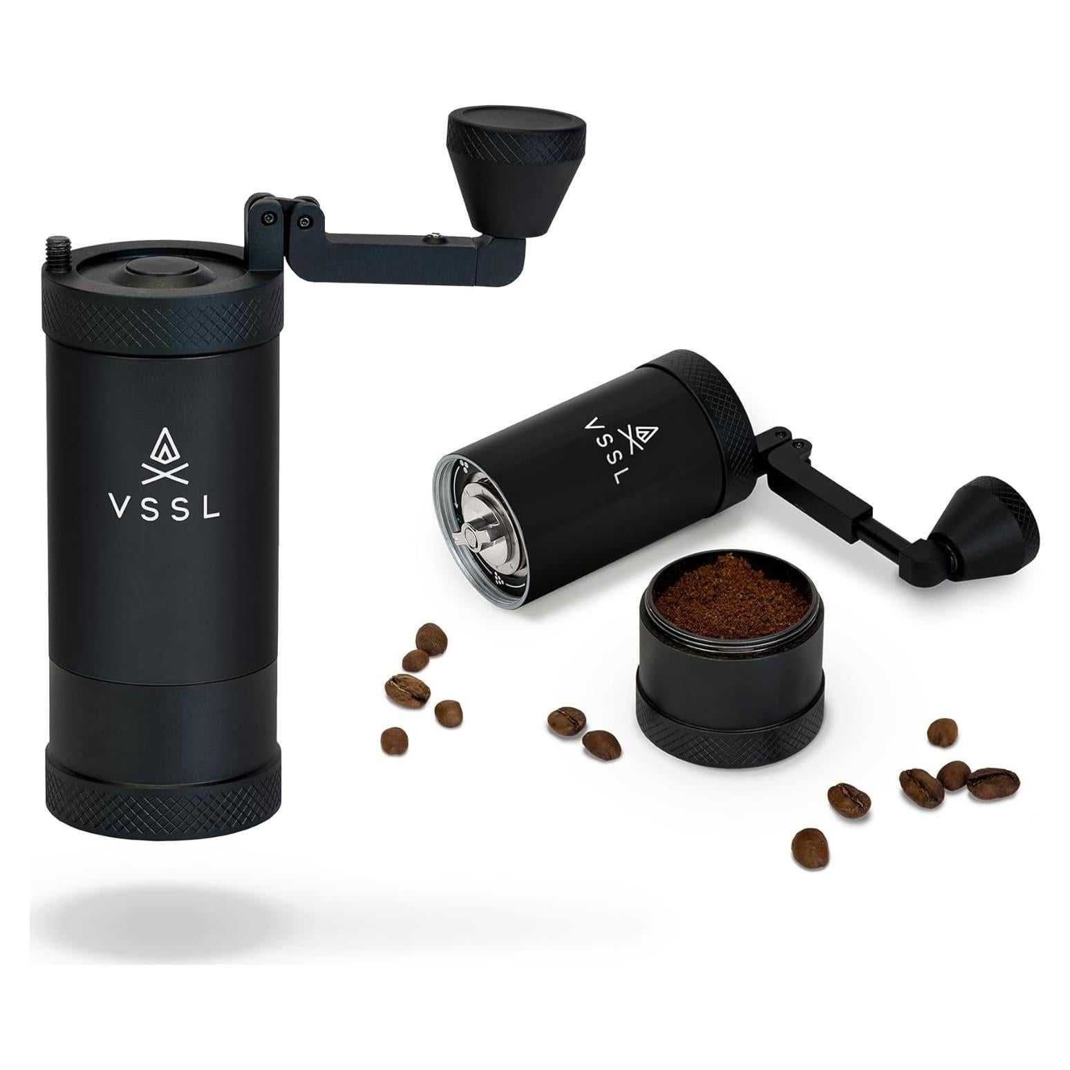 Molinillo de Café Manual VSSL Java 20g Acero Inoxidable Negro