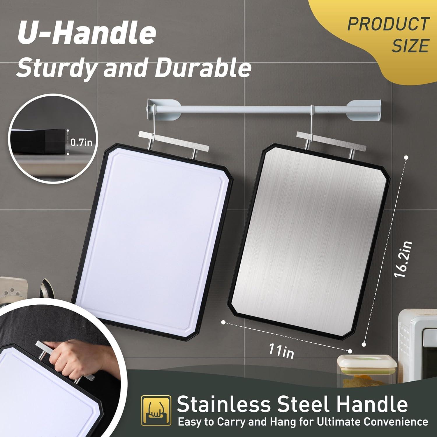 Tabla de Cortar Doble Cara Socisen Acero Inoxidable 41 cm