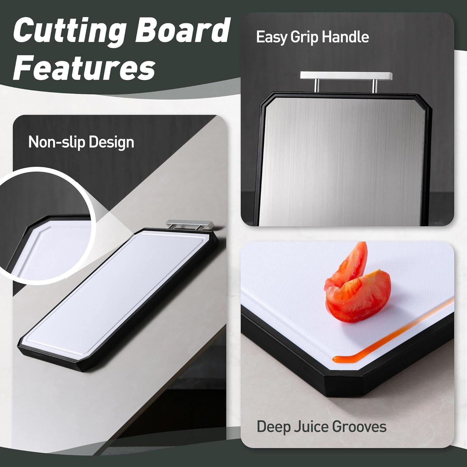 Tabla de Cortar Doble Cara Socisen Acero Inoxidable 41 cm