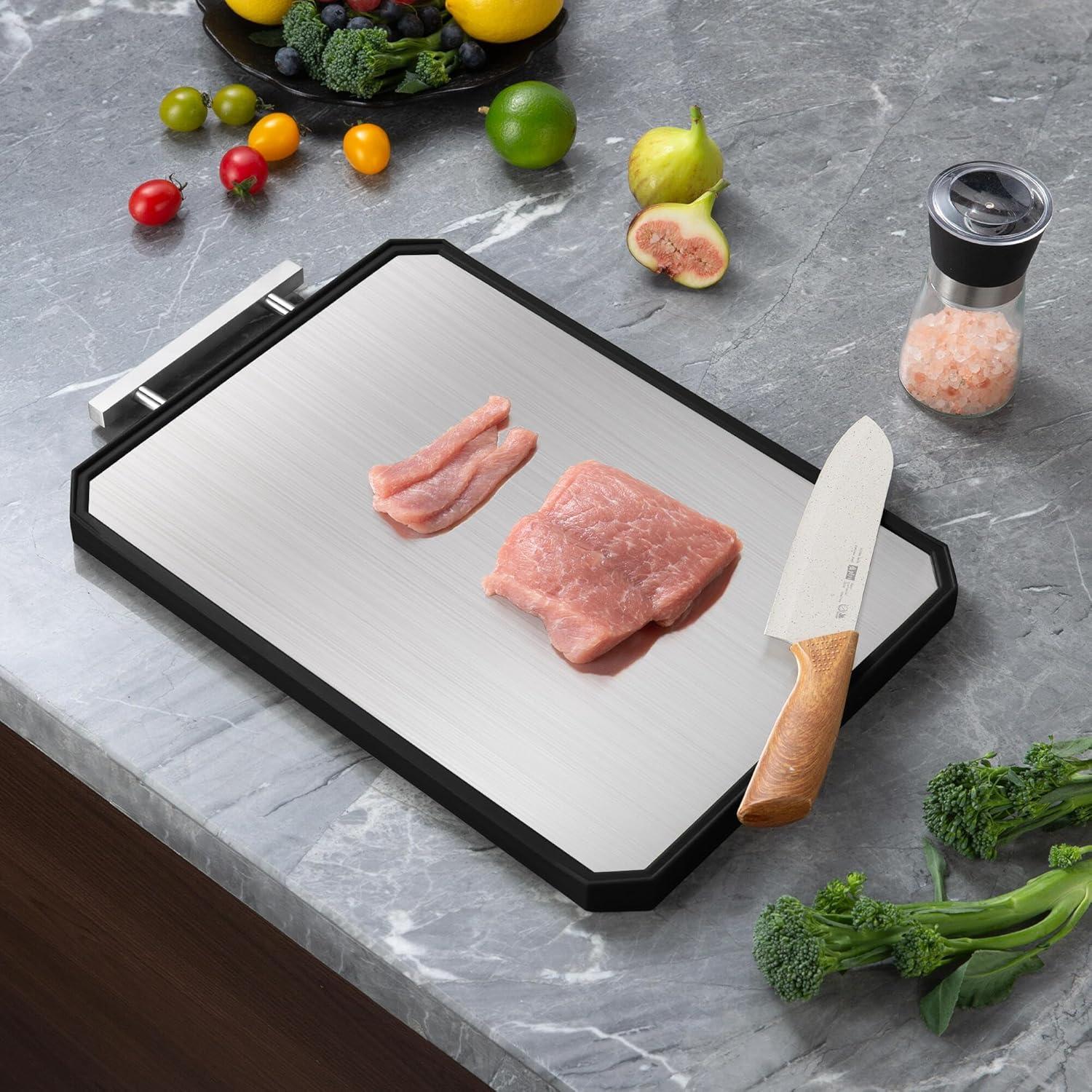 Tabla de Cortar Doble Cara Socisen Acero Inoxidable 41 cm