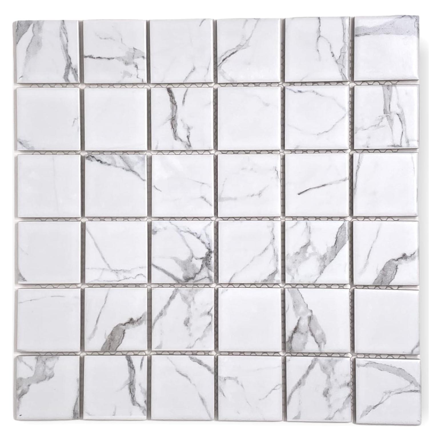 Azulejo de Porcelana Tenedos Satori Blanco Gris Mate 5 Hojas