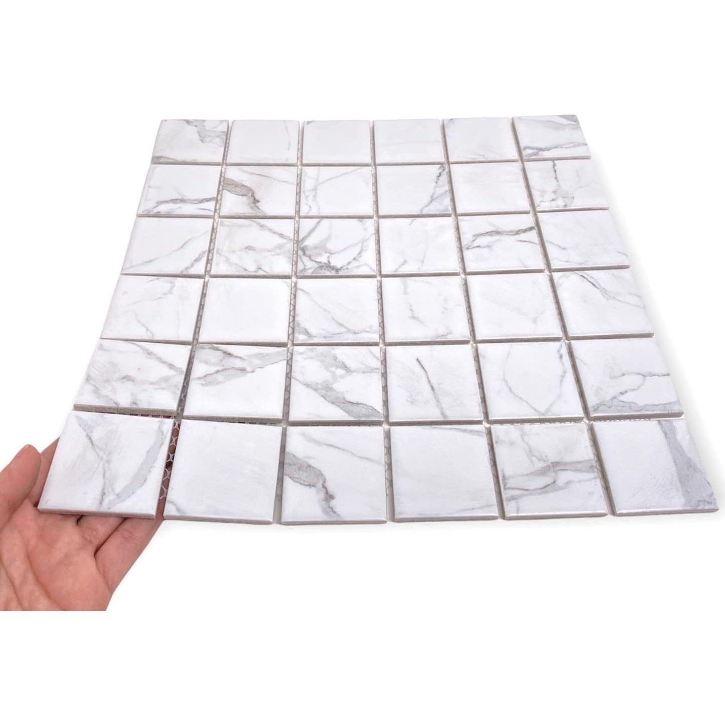 Azulejo de Porcelana Tenedos Satori Blanco Gris Mate 5 Hojas