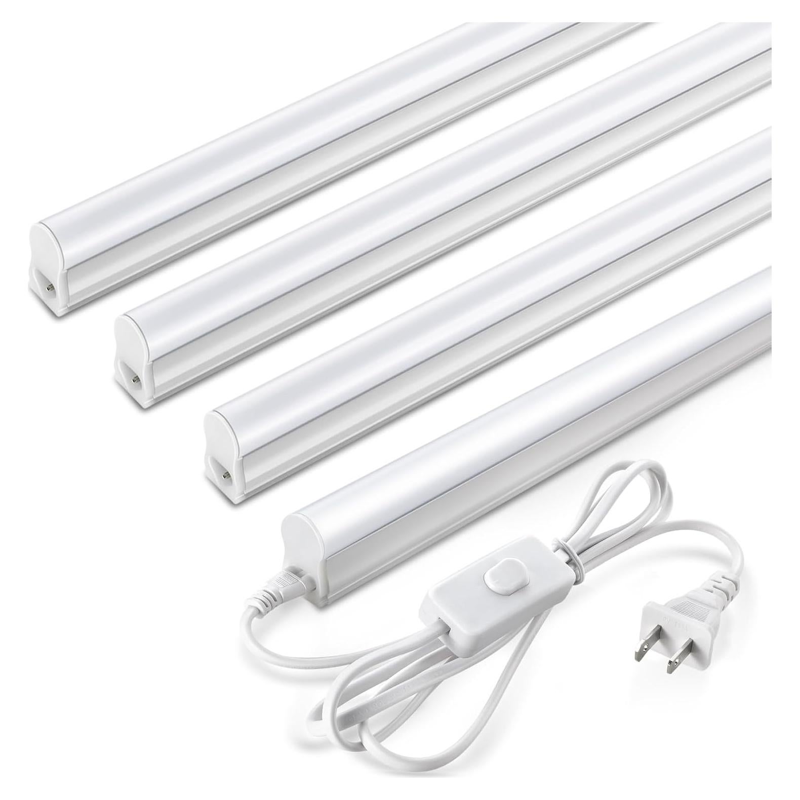 Luces LED T5 4 Pies Pak 2300LM 20W 6500K Paquete de 4