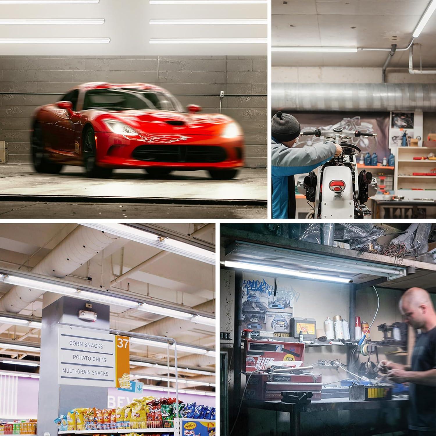 Luces LED T5 4 Pies Pak 2300LM 20W 6500K Paquete de 4