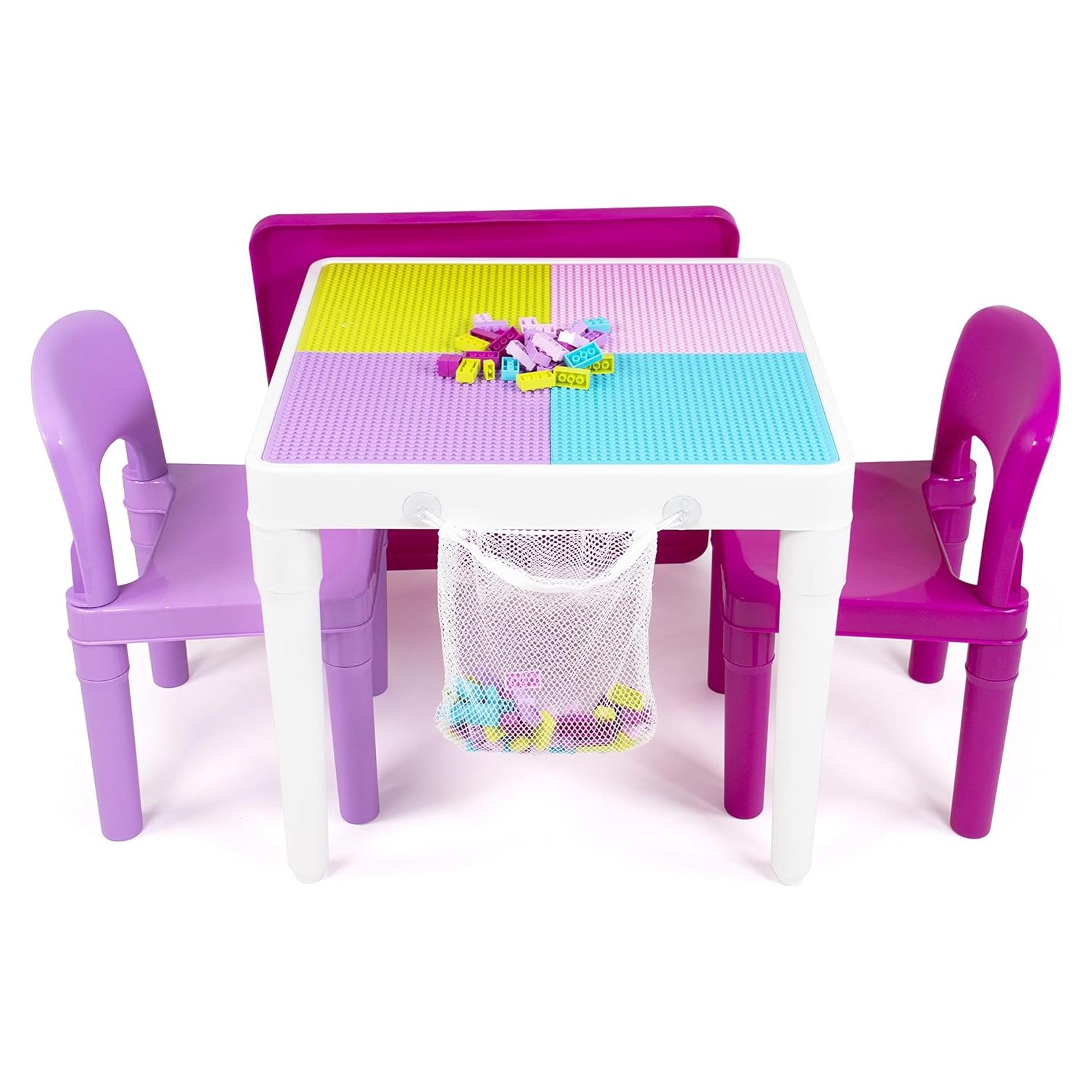 Conjunto de Mesa y Sillas para Niños Humble Crew Rosa 2-en-1