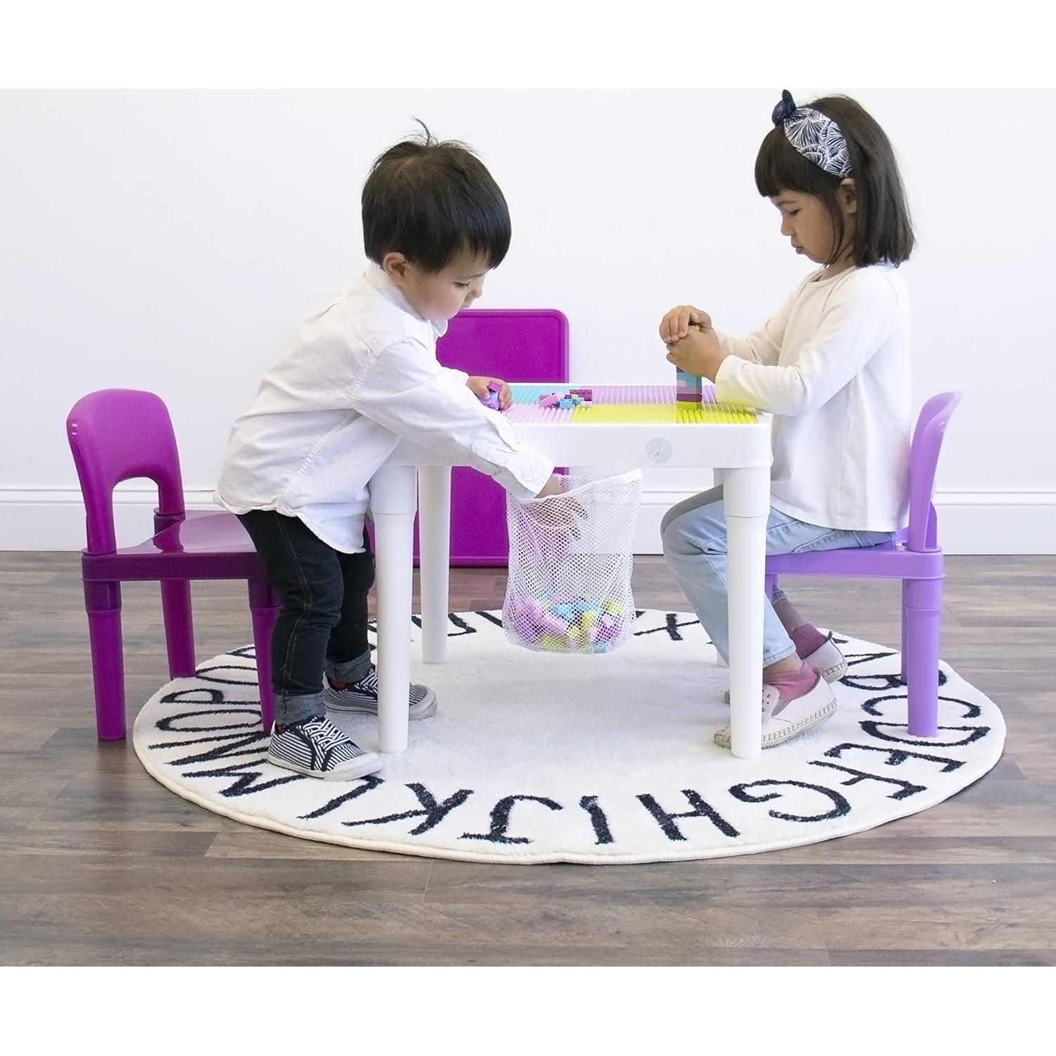 Conjunto de Mesa y Sillas para Niños Humble Crew Rosa 2-en-1