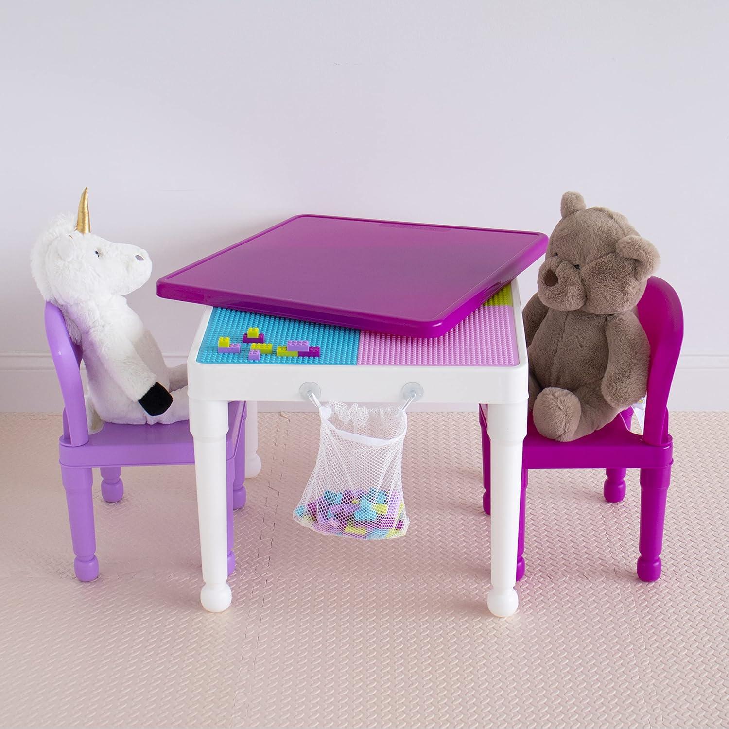 Conjunto de Mesa y Sillas para Niños Humble Crew Rosa 2-en-1