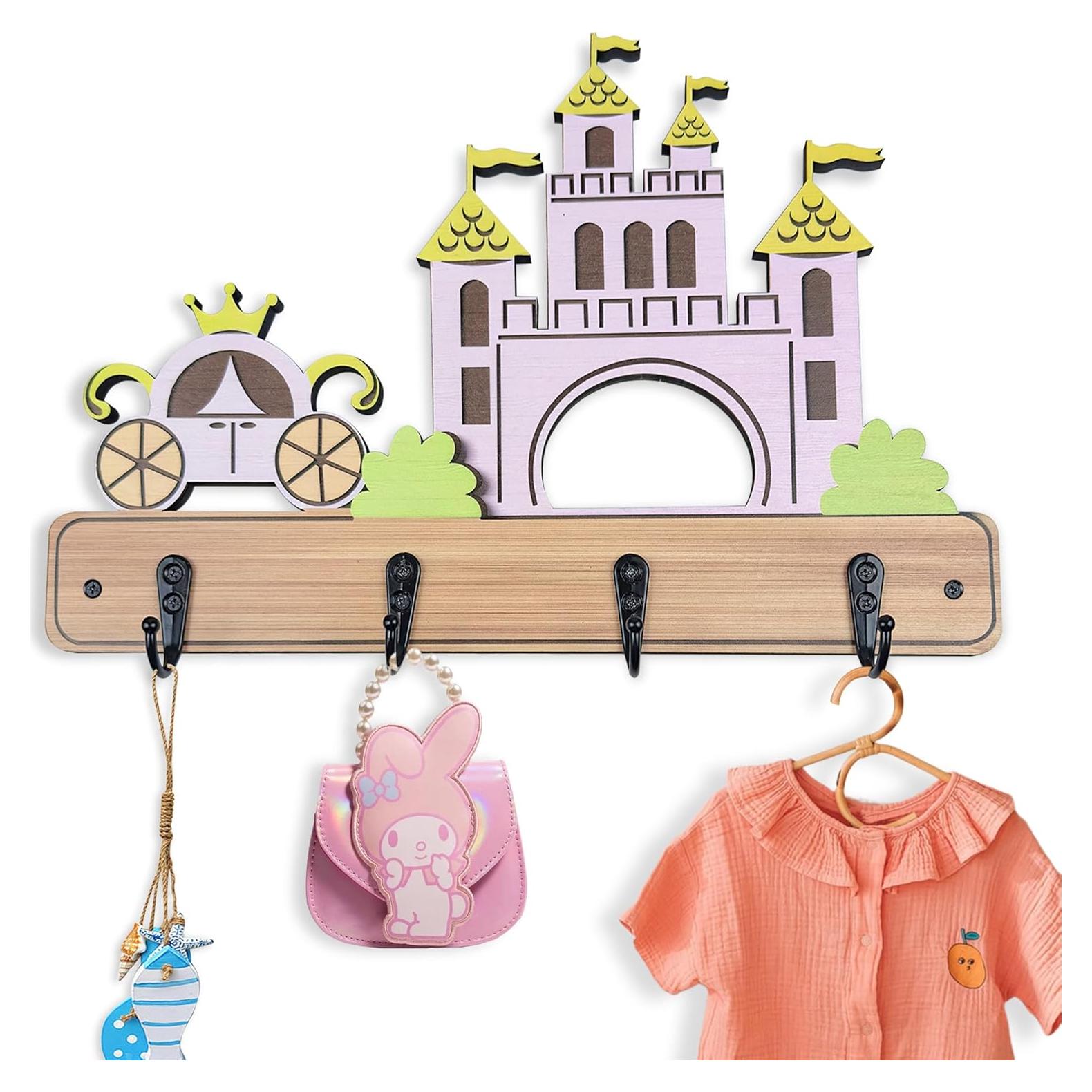 Gancho de Pared Infantil Midrean Castillo Madera de Haya