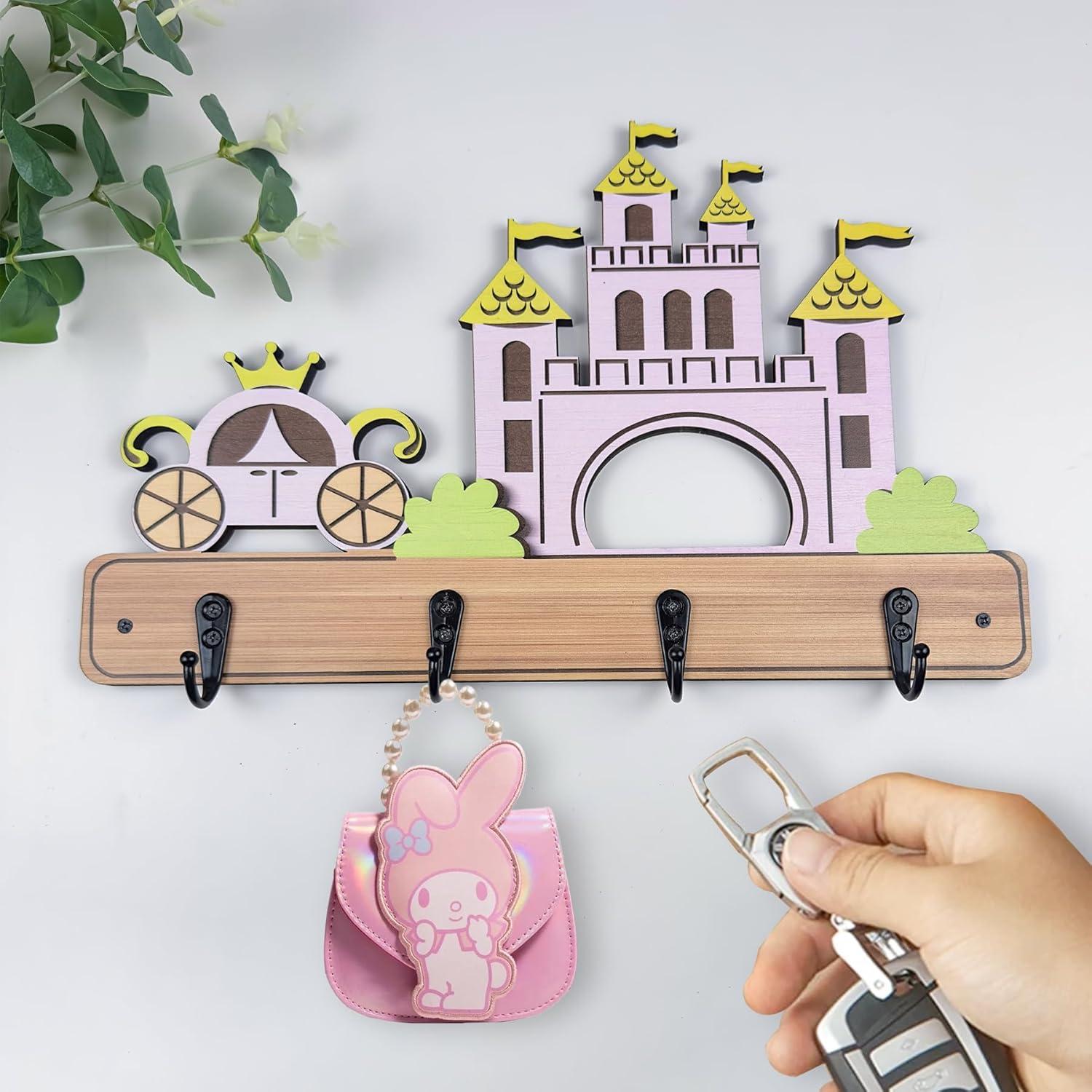 Gancho de Pared Infantil Midrean Castillo Madera de Haya