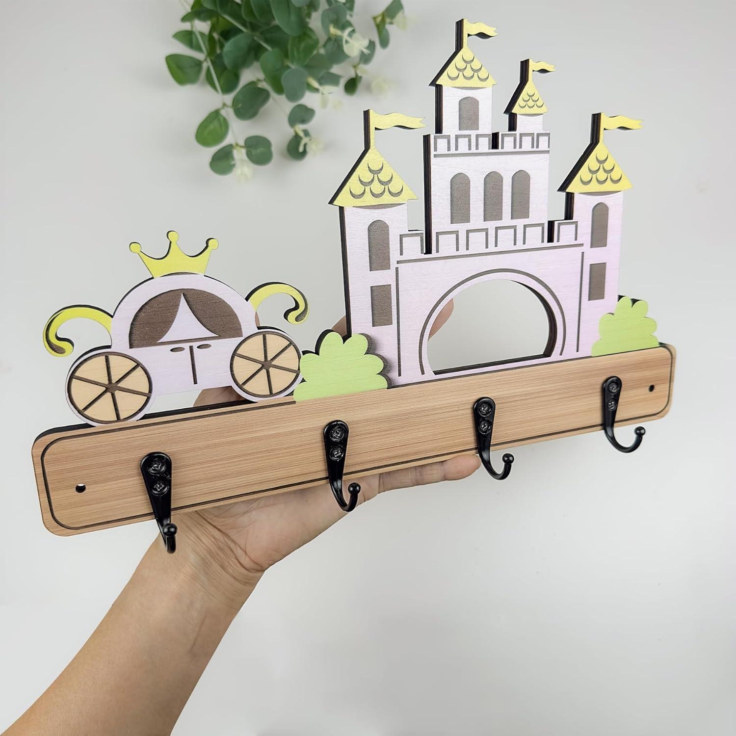 Gancho de Pared Infantil Midrean Castillo Madera de Haya