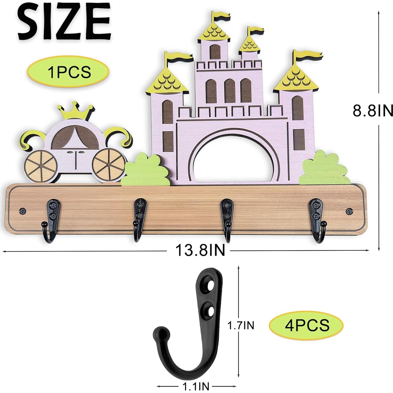 Gancho de Pared Infantil Midrean Castillo Madera de Haya