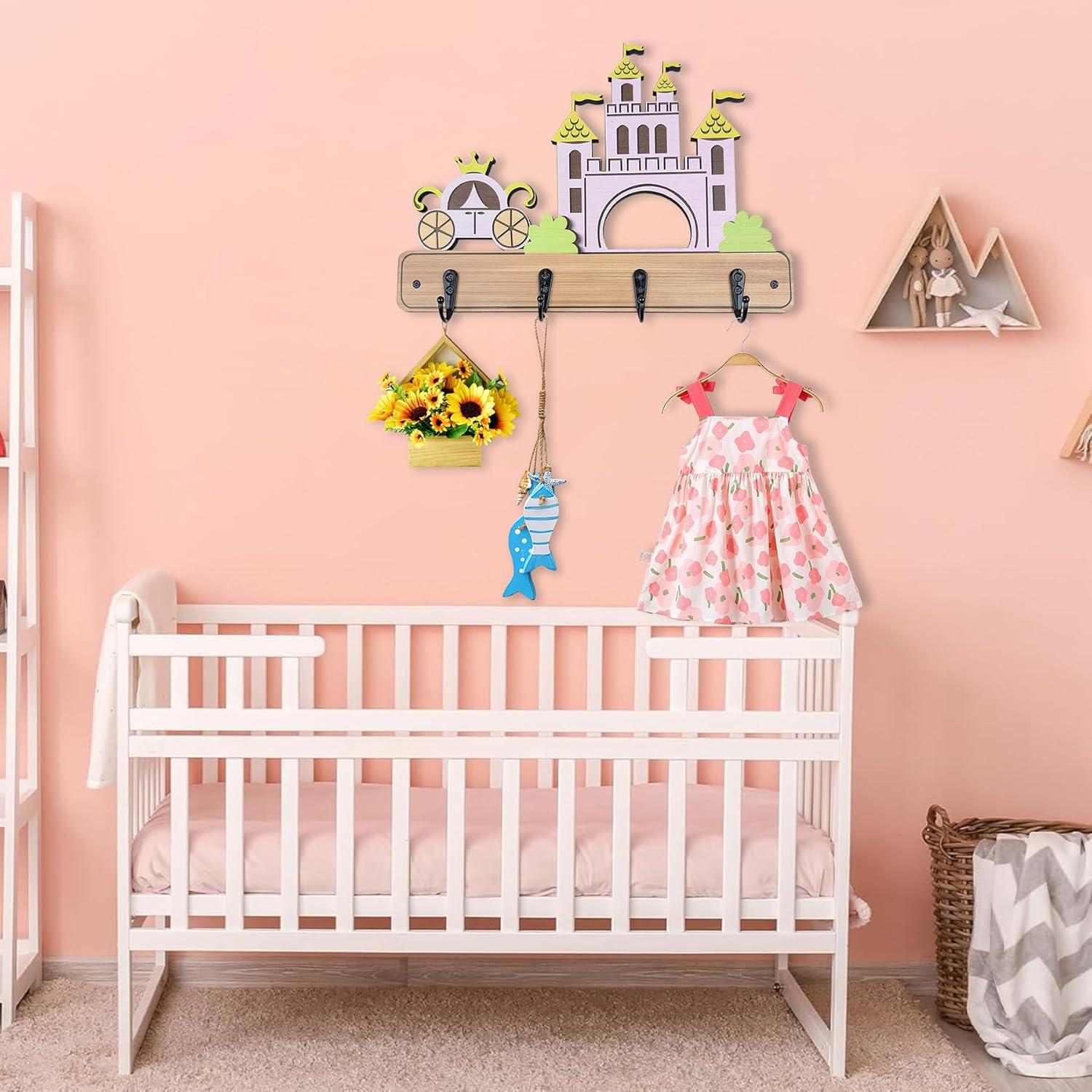 Gancho de Pared Infantil Midrean Castillo Madera de Haya