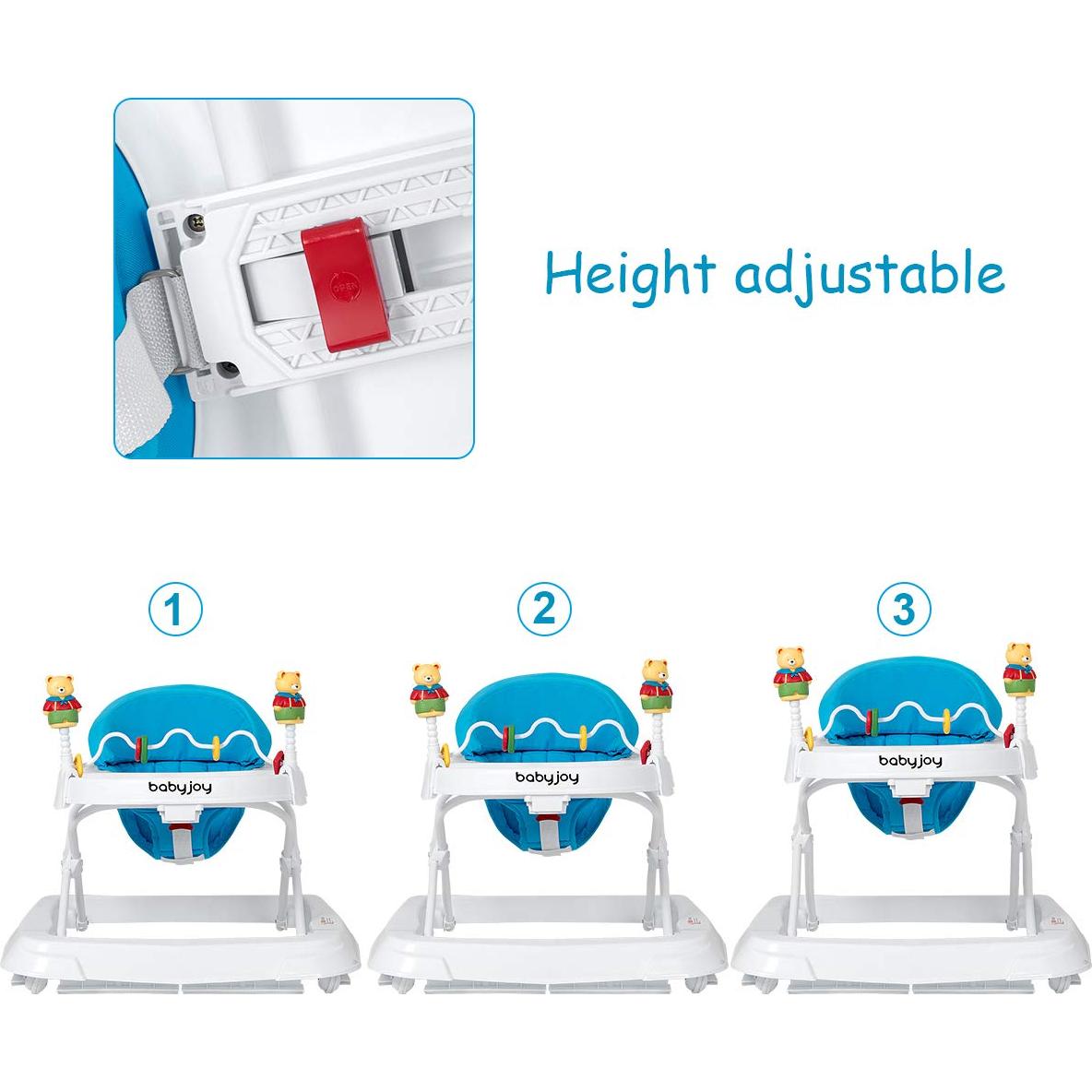 Andador para Bebés BABY JOY Plegable Ajustable 6-18 Meses Azul