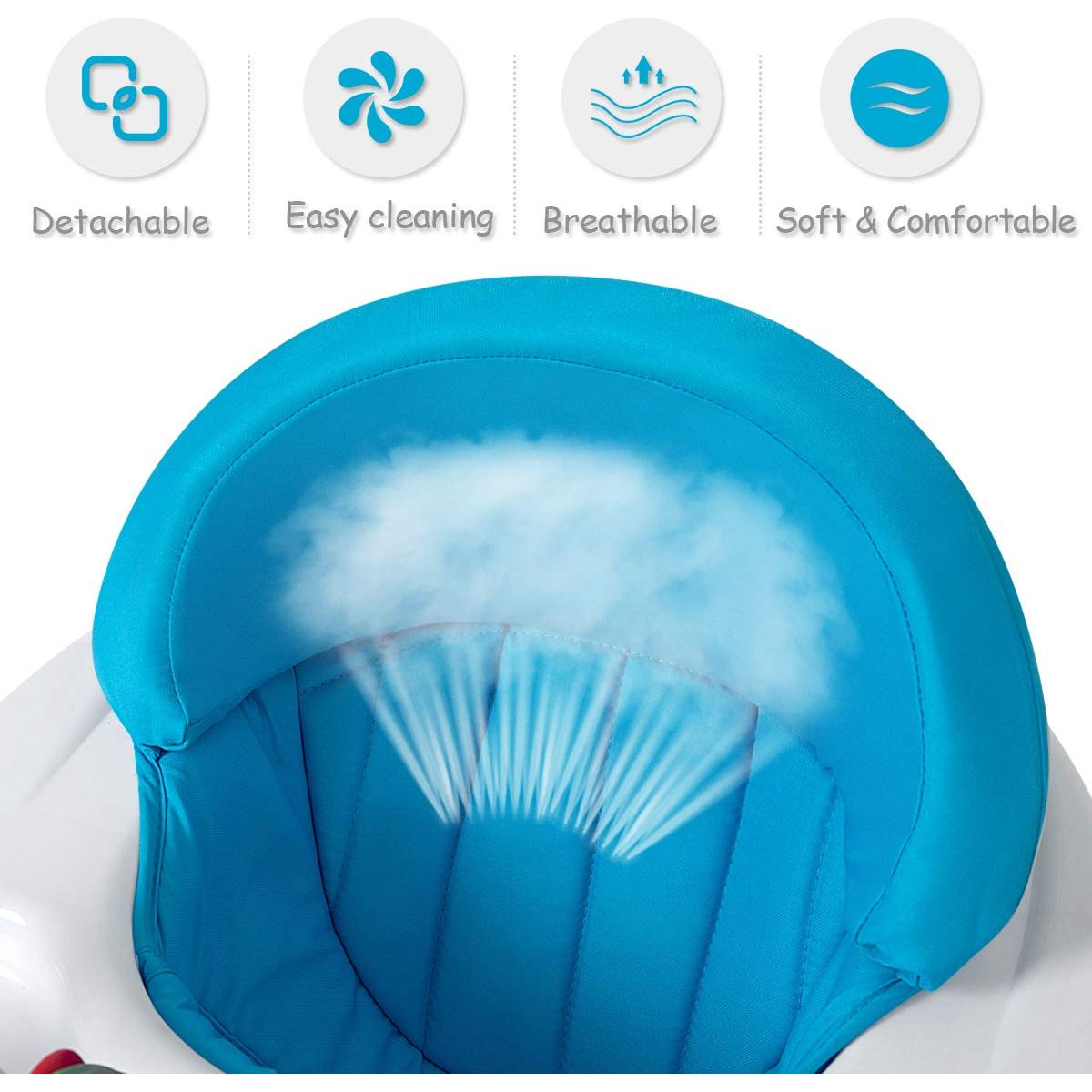 Andador para Bebés BABY JOY Plegable Ajustable 6-18 Meses Azul