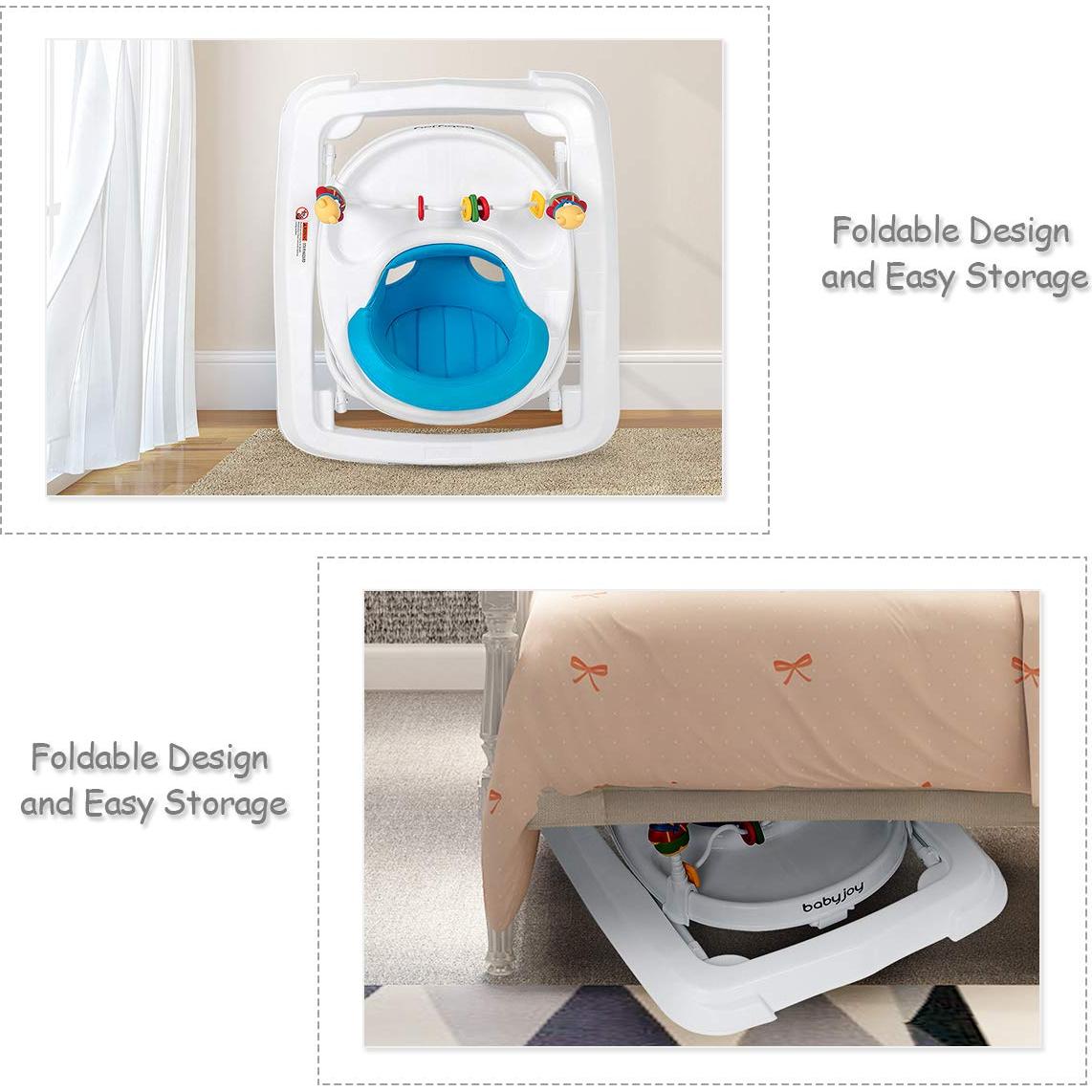 Andador para Bebés BABY JOY Plegable Ajustable 6-18 Meses Azul