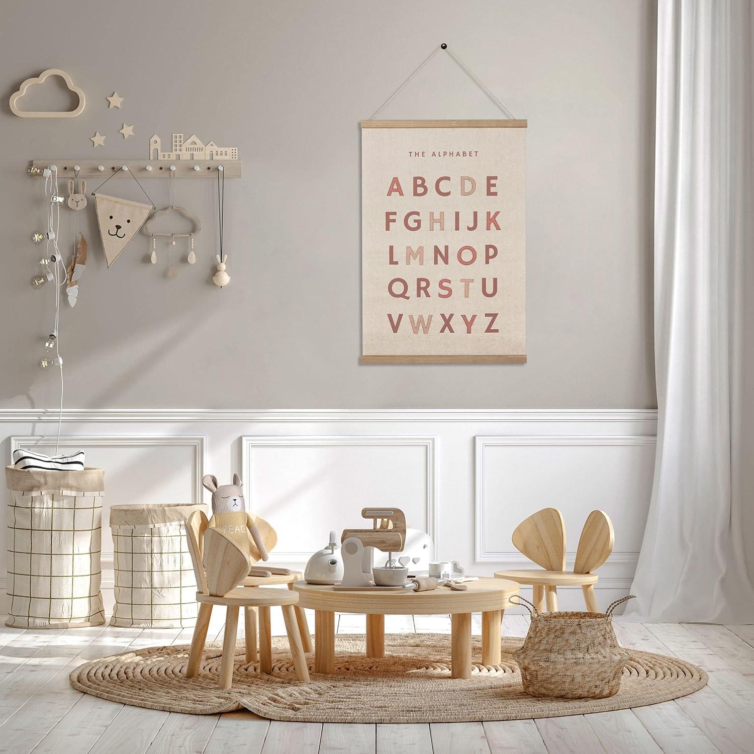 Póster Bordado Alfabeto Bon et Beau 40x61 cm Decoración Infantil